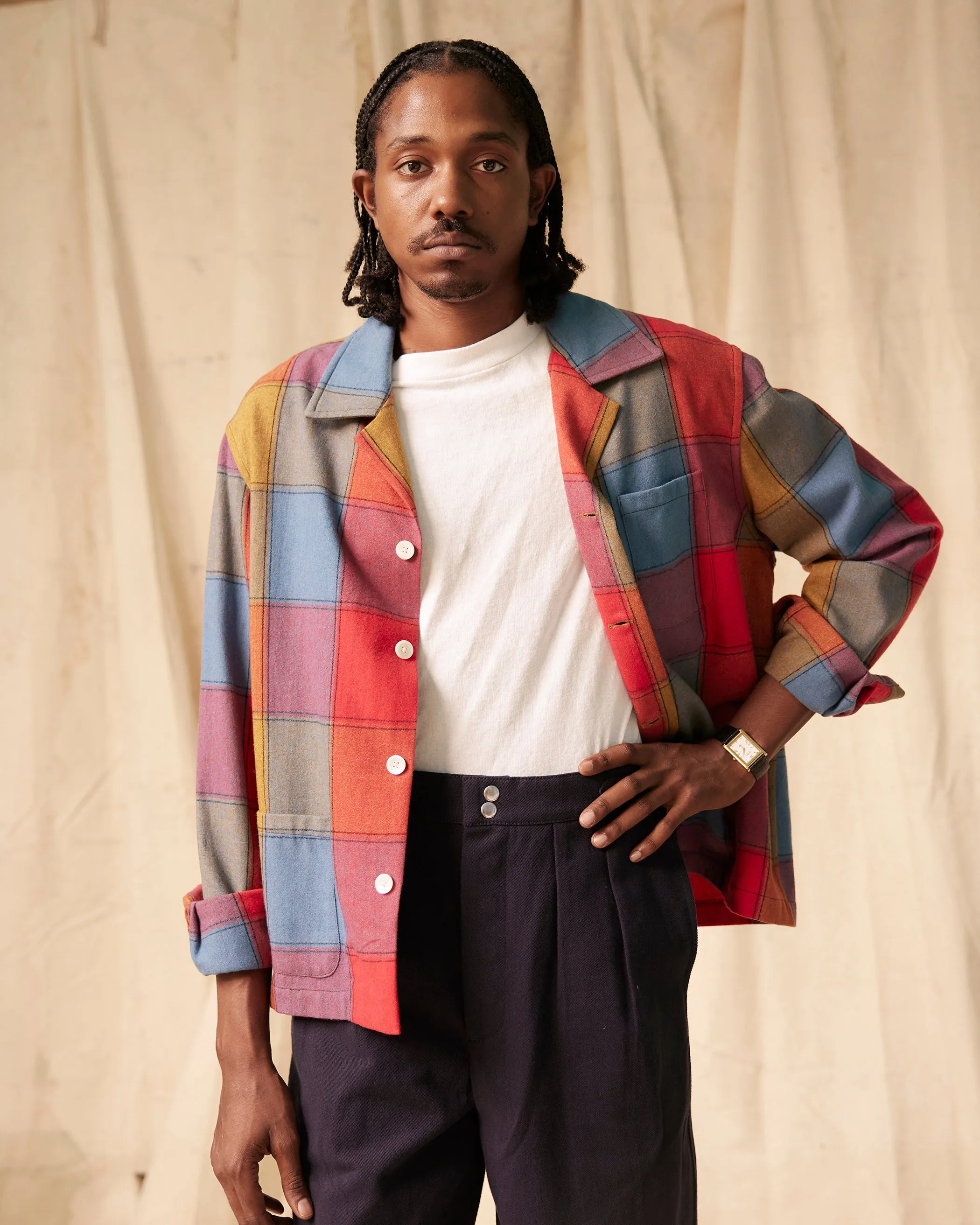 Kaleidoscope Check Long Sleeve Shirt - L/XL sold by BODE