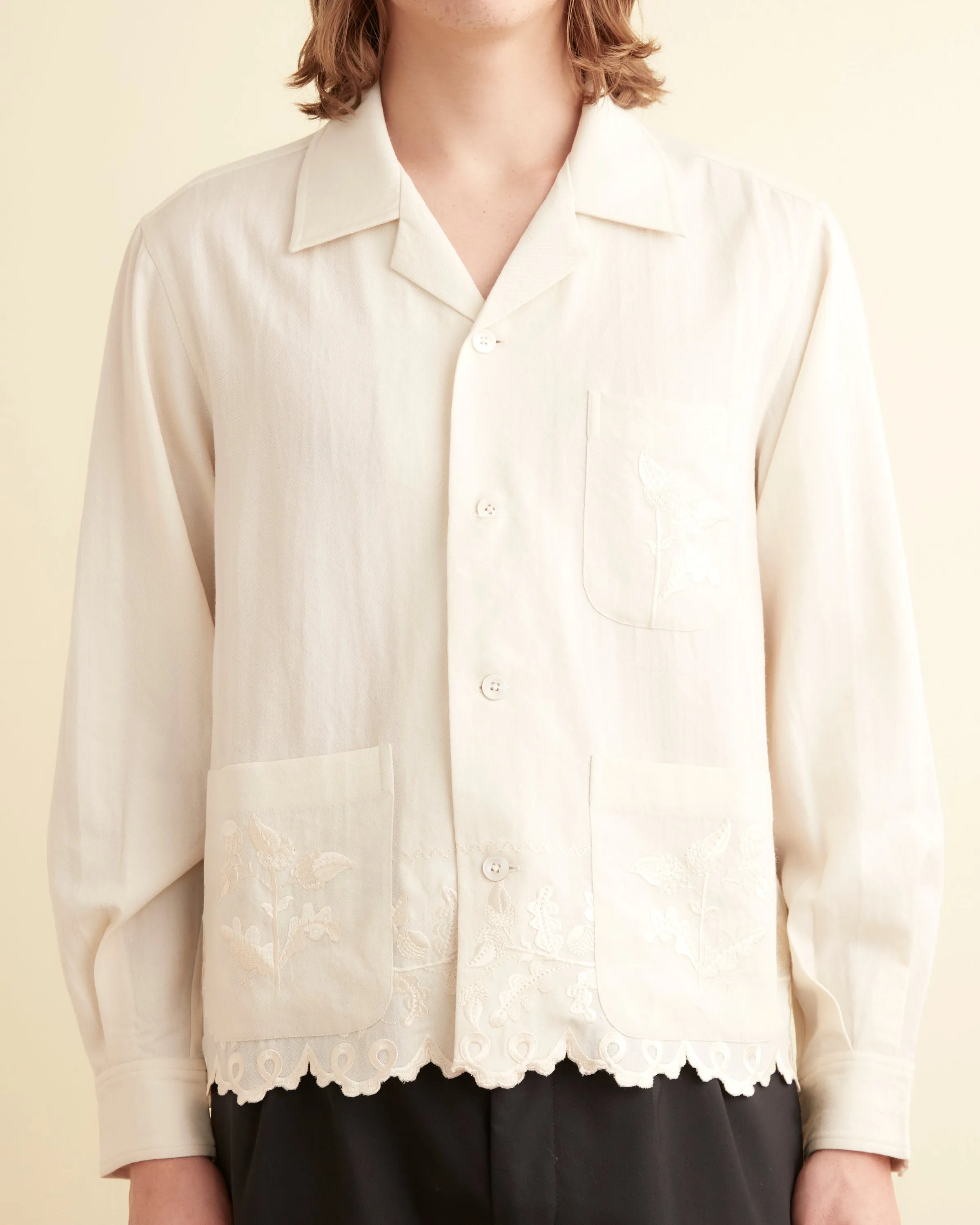 Scalloped Acorn Long Sleeve Shirt sold by BODE product image thumbnail 2