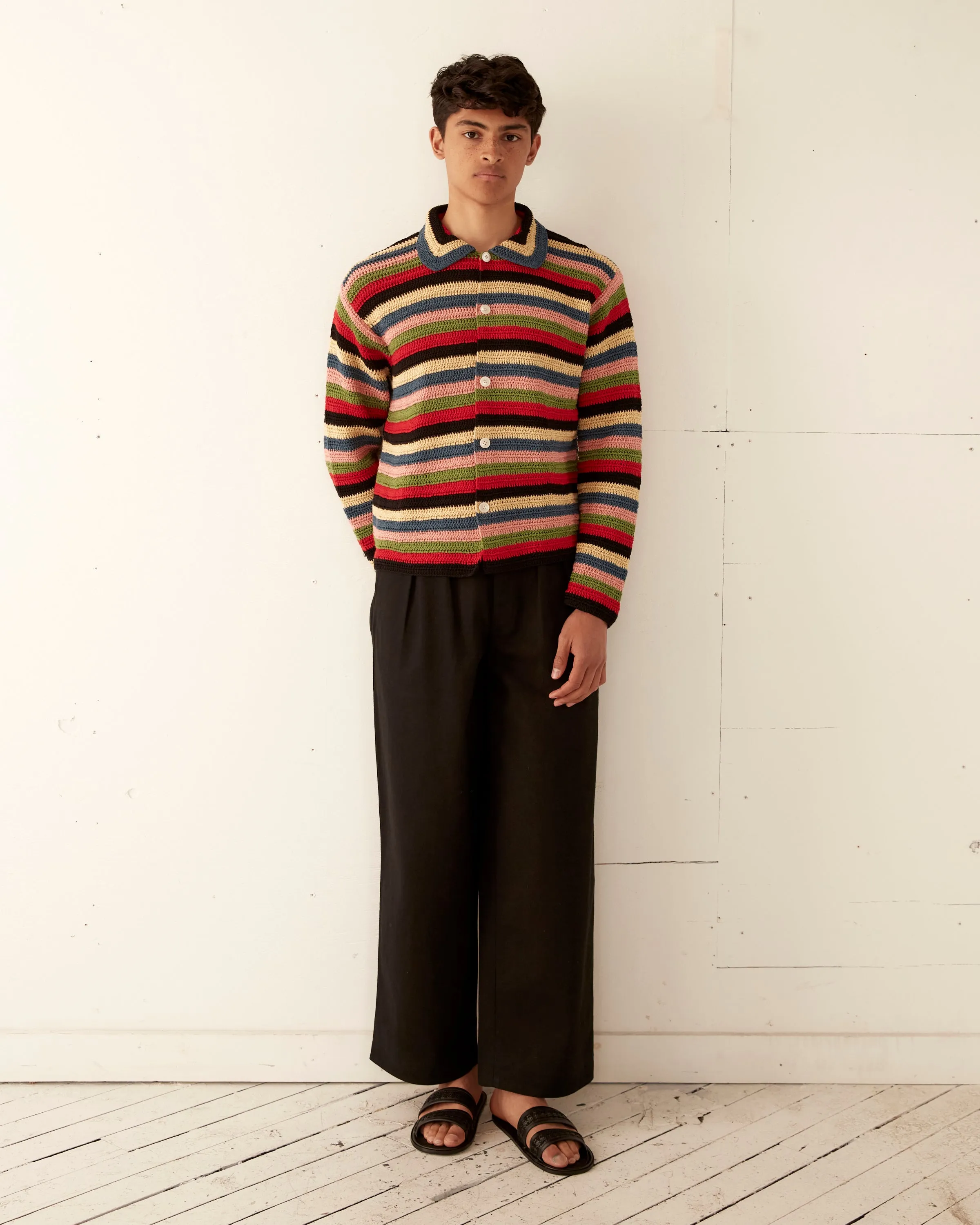 Village Stripe Overshirt sold by BODE