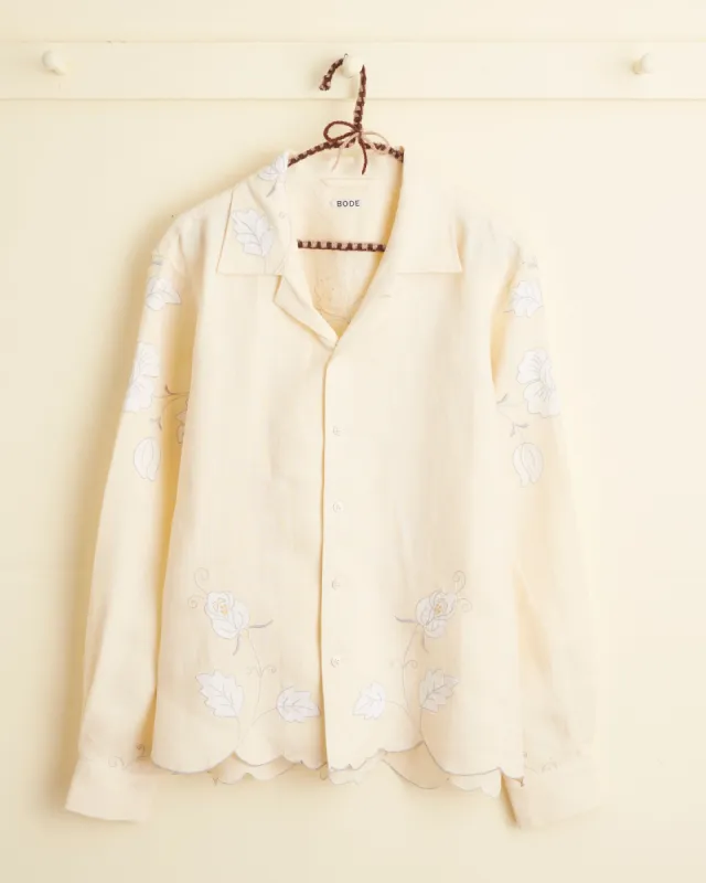 Pale Bloom Long Sleeve Shirt - M sold by BODE