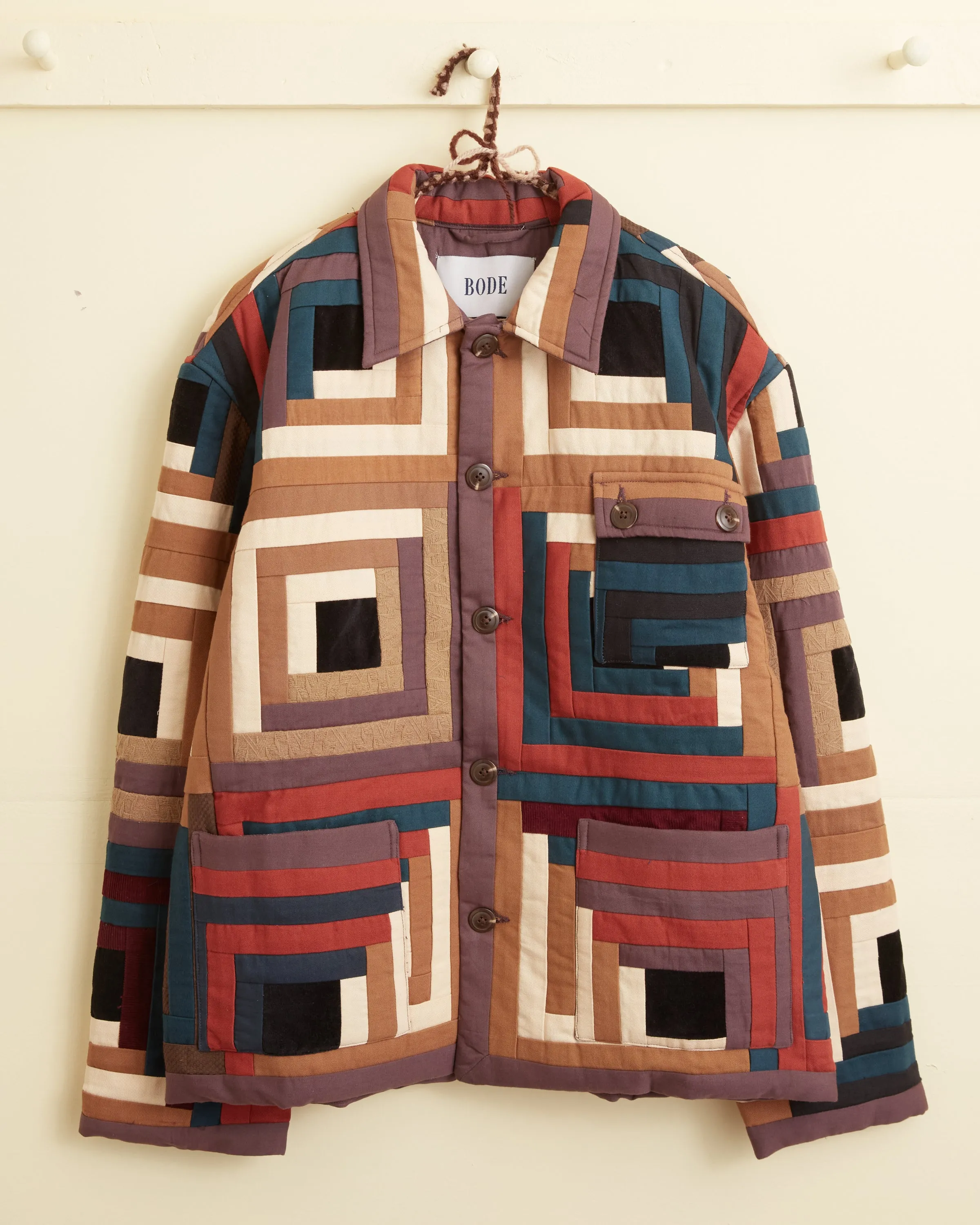 Log Cabin Quilted Workwear Jacket sold by BODE