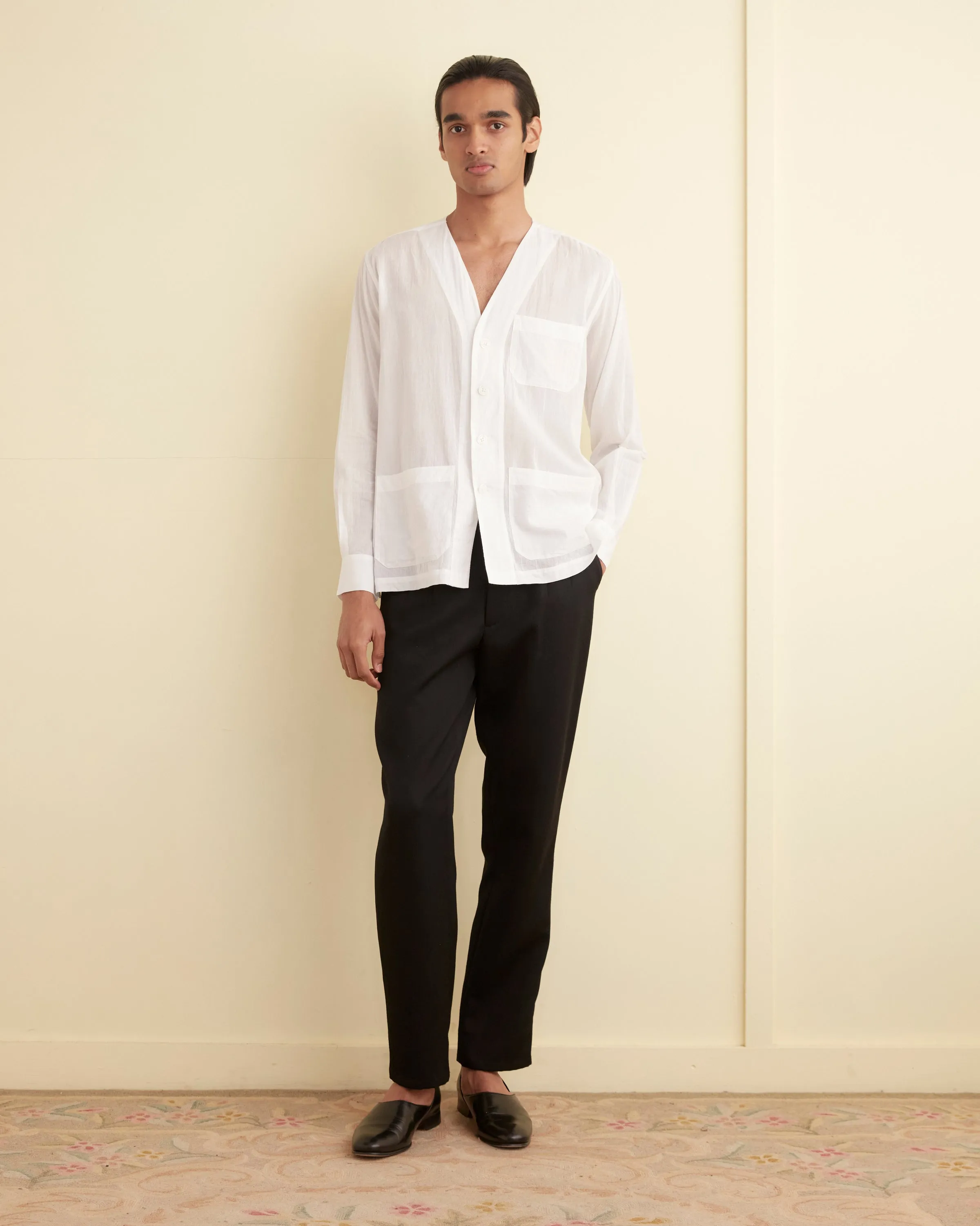 Voile Roberto Shirt - White sold by BODE