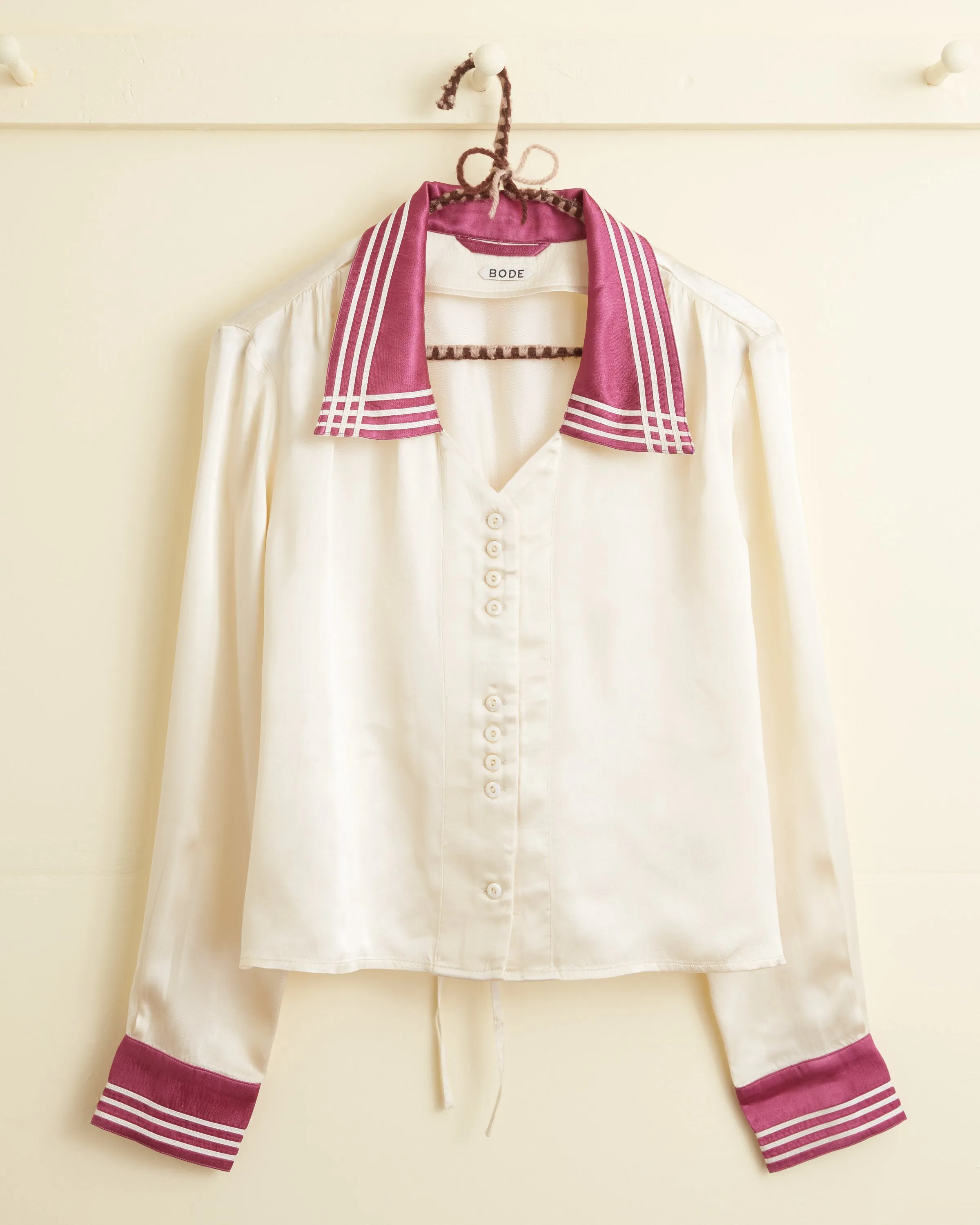 Satin Crosshatch Shirt sold by BODE product image thumbnail 4