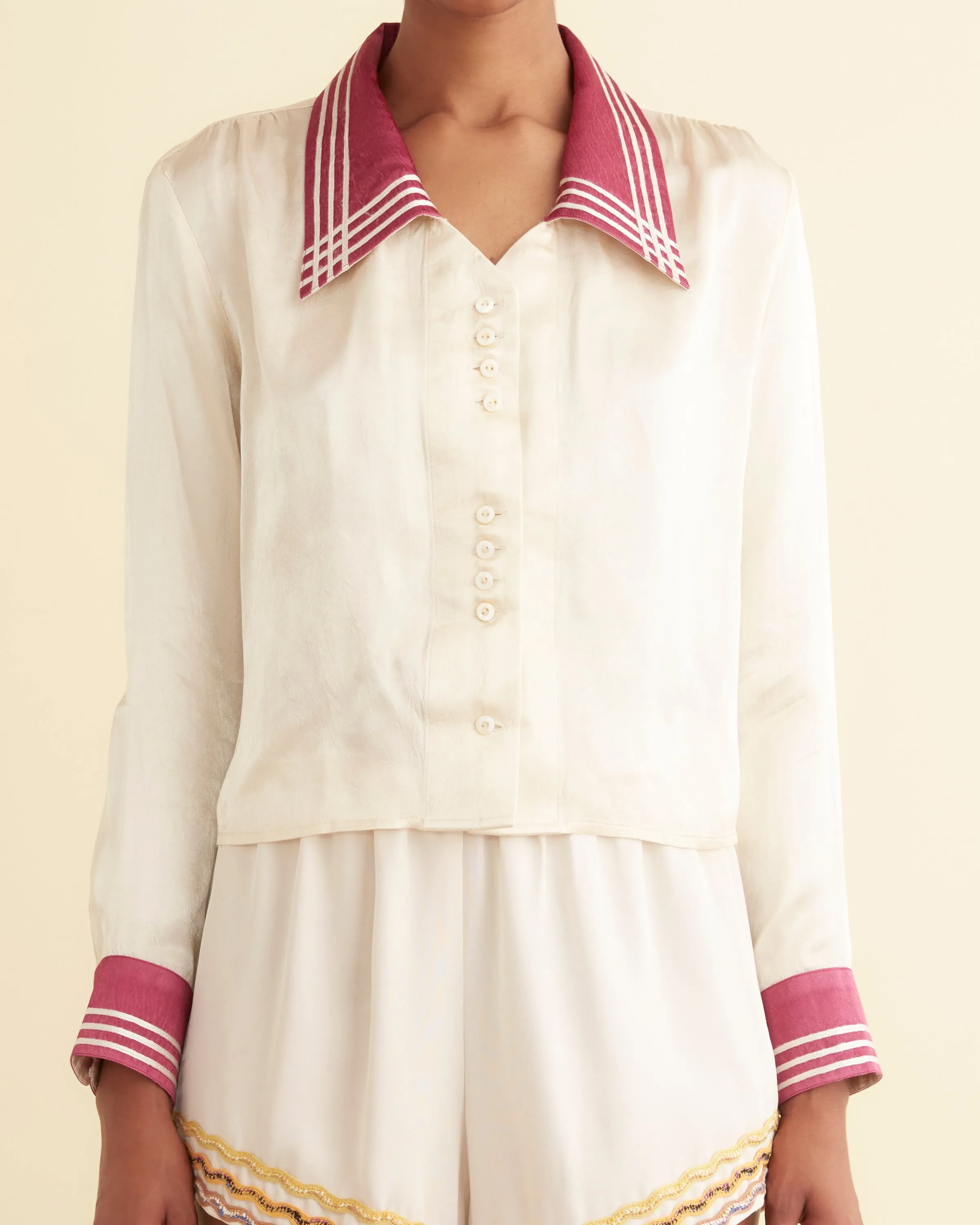 Satin Crosshatch Shirt sold by BODE product image thumbnail 2