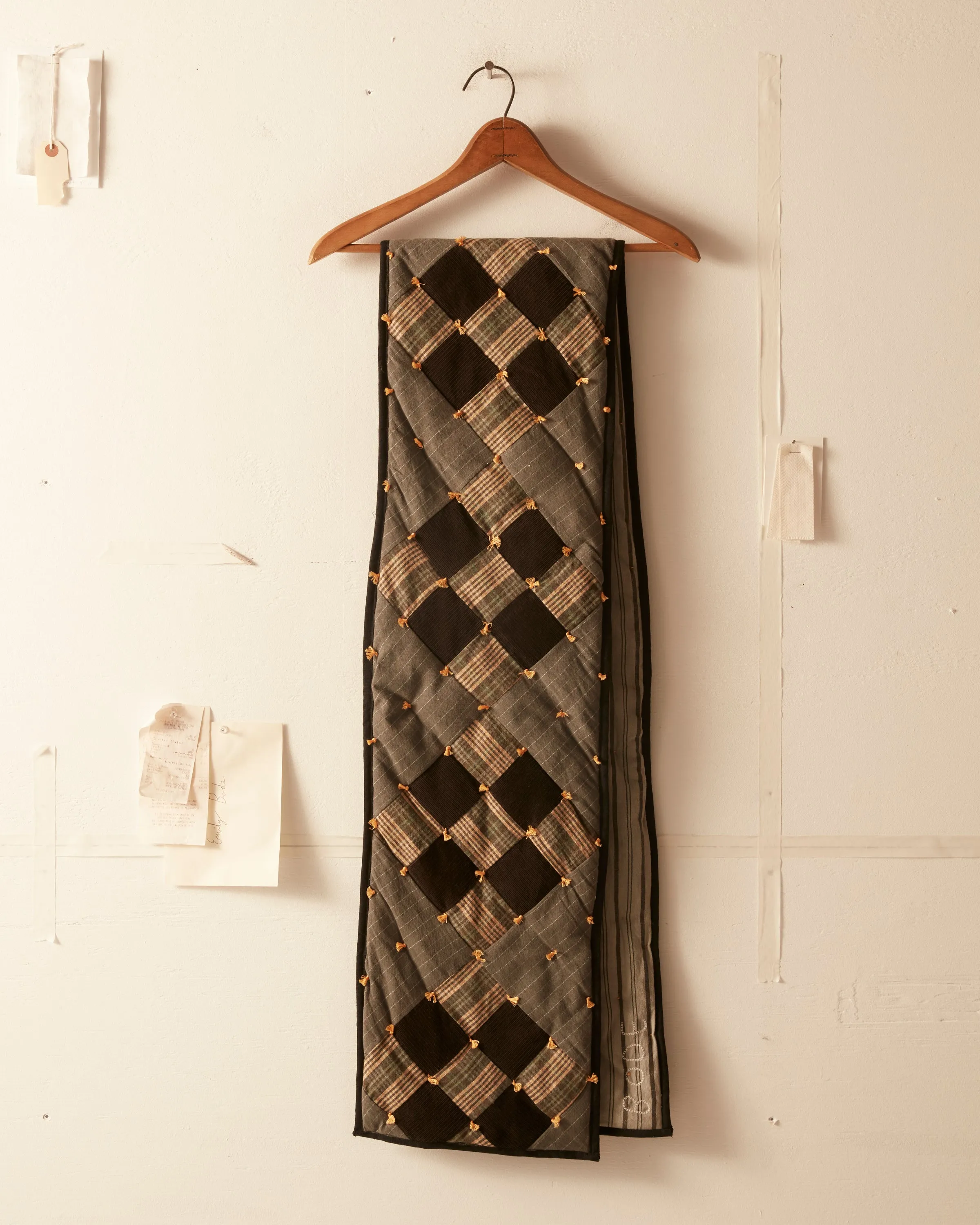 Corduroy Nine Patch Quilt Scarf sold by BODE