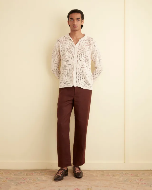Crochet Shirt - Cream sold by BODE