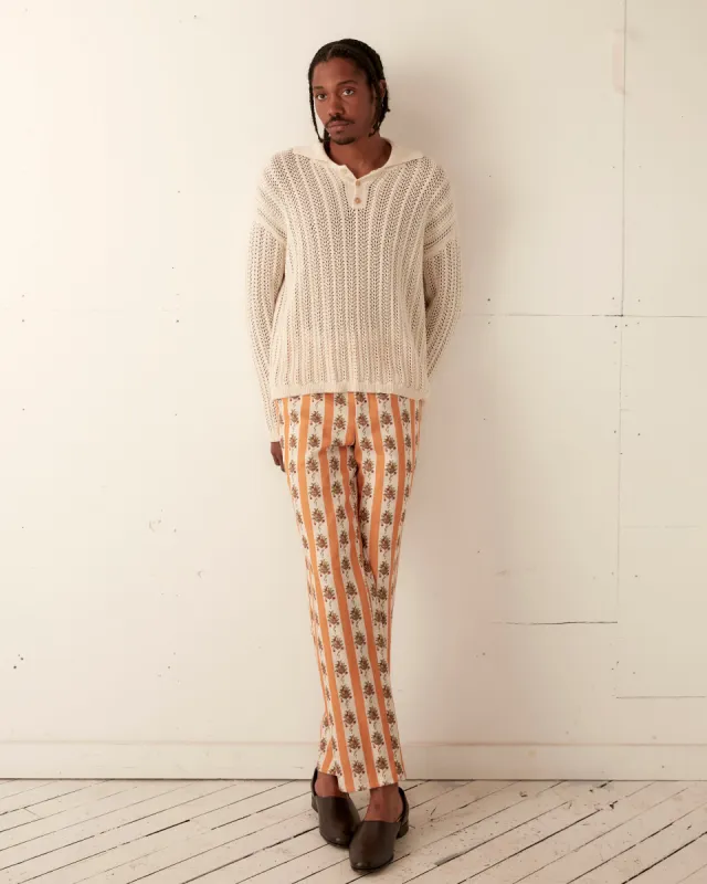 Pointelle Polo Long Sleeve - Cream sold by BODE