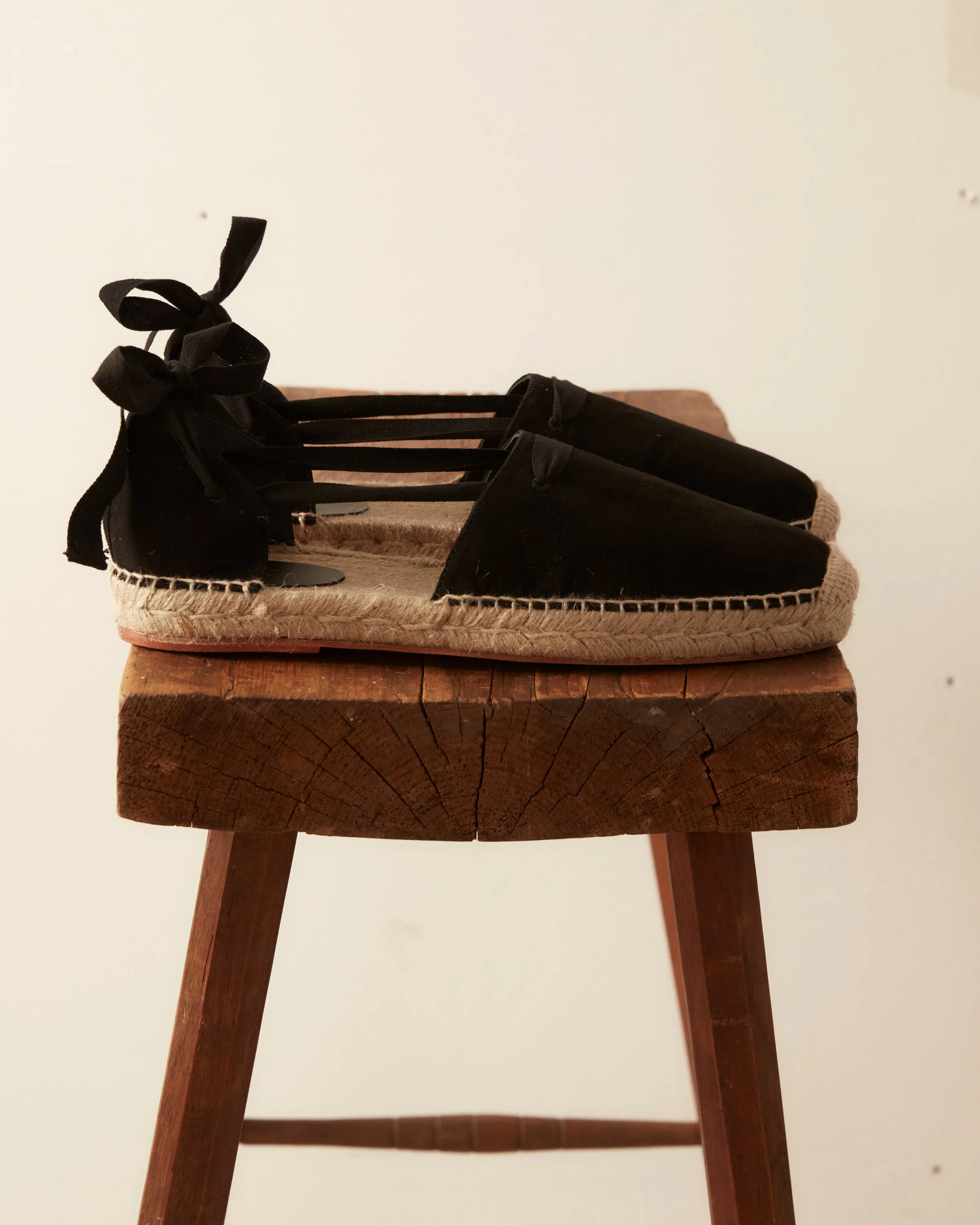 Suede Lace-Up Espadrilles - Black Natural sold by BODE product image thumbnail 4