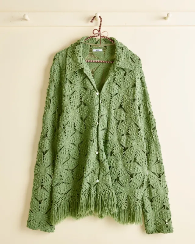 Propeller Fringe Long Sleeve Shirt sold by BODE