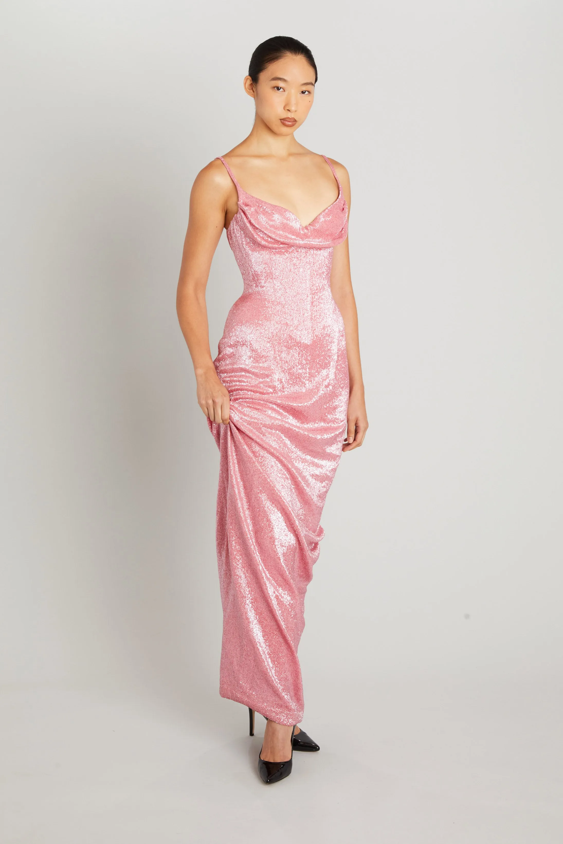Pink Floor-Length Maggi Dress sold by Wiederhoeft product image thumbnail 4