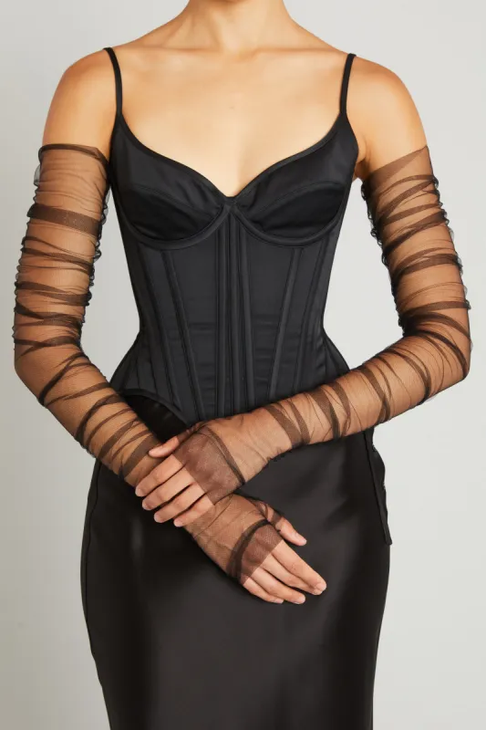 Fingerless Gloves in Black Tulle sold by Wiederhoeft