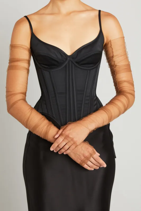 Fingerless Gloves in Brown Tulle sold by Wiederhoeft