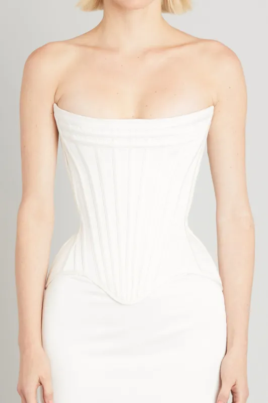 Wasp Corset in Matte Satin sold by Wiederhoeft