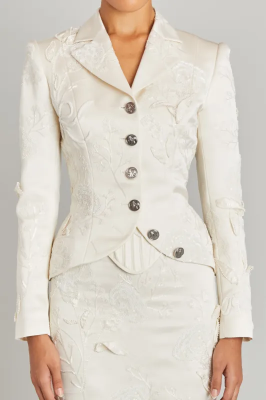Salon Jacket with Carnation Embroidery sold by Wiederhoeft