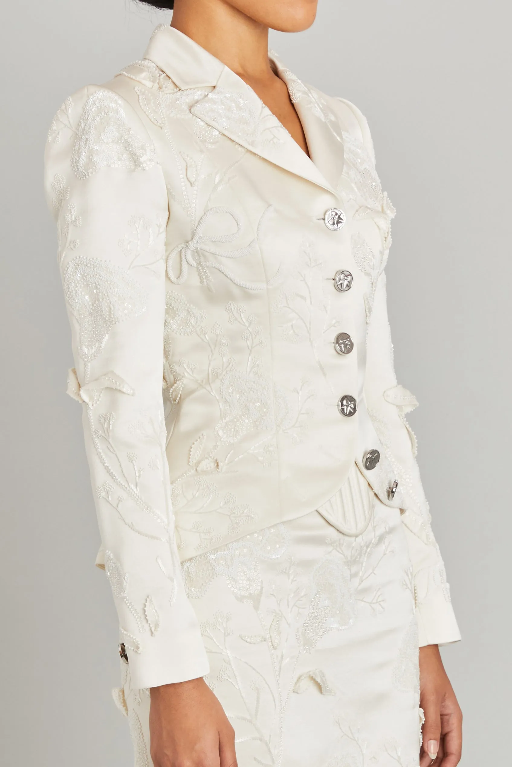 Salon Jacket with Carnation Embroidery sold by Wiederhoeft product image thumbnail 2
