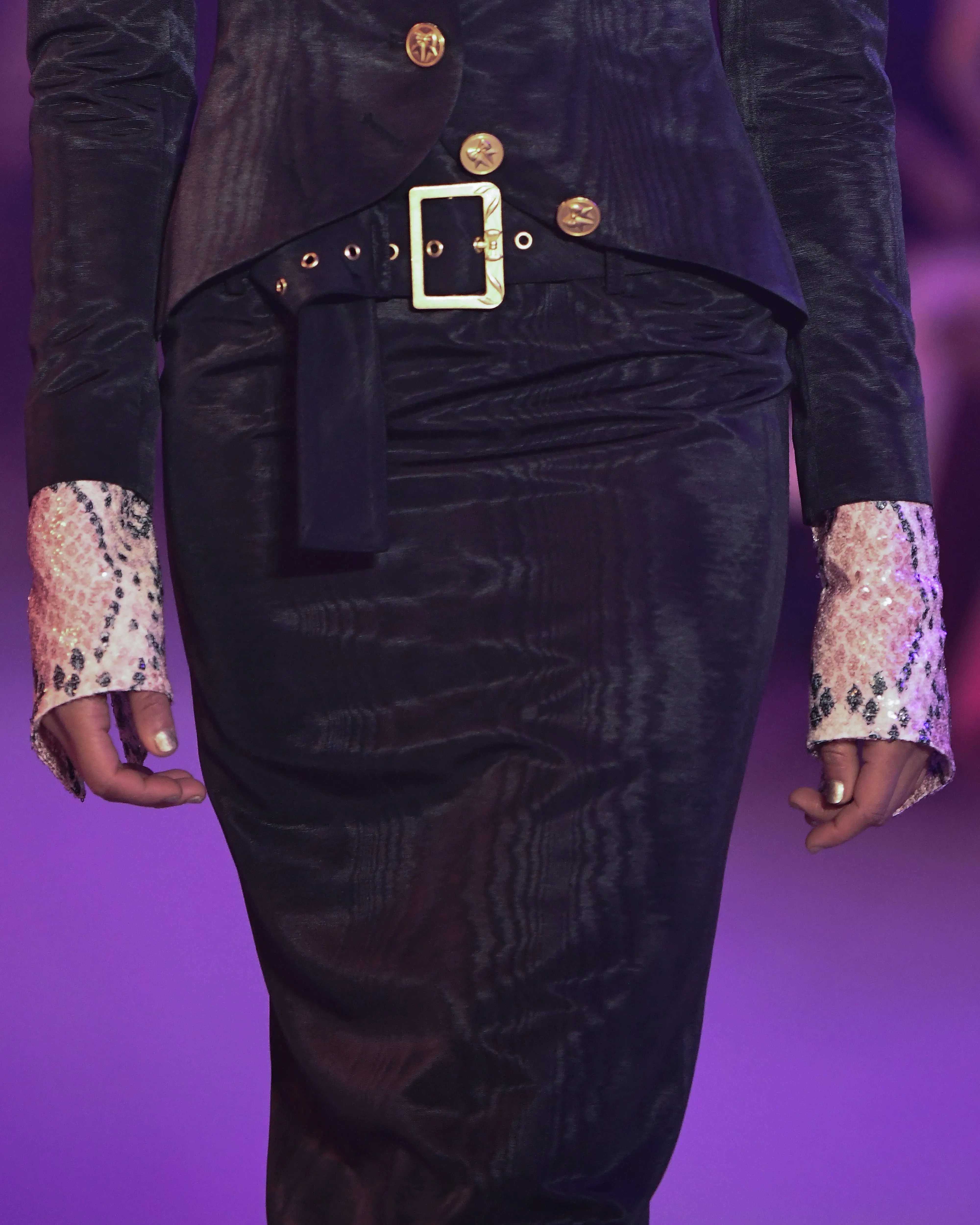 Salon Skirt in Black Moire sold by Wiederhoeft product image thumbnail 4