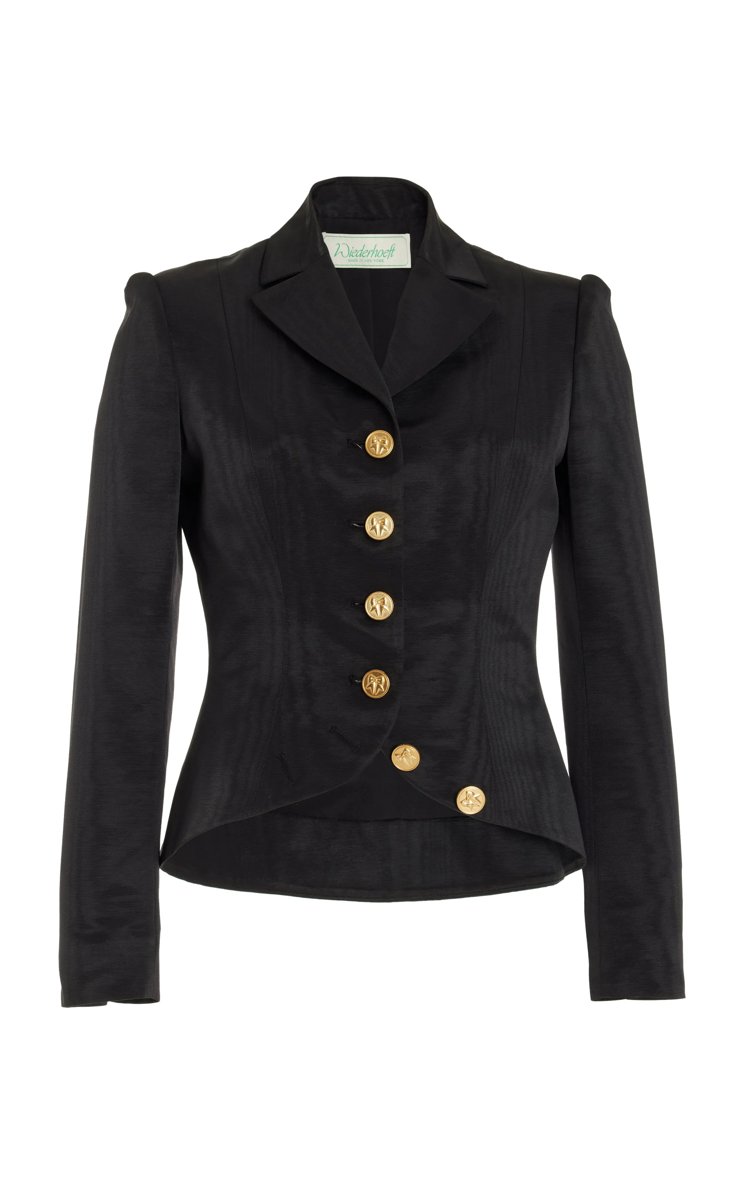 Salon Jacket in Black Moire sold by Wiederhoeft
