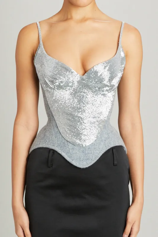 Salon Corset with Breastplate Embroidery sold by Wiederhoeft