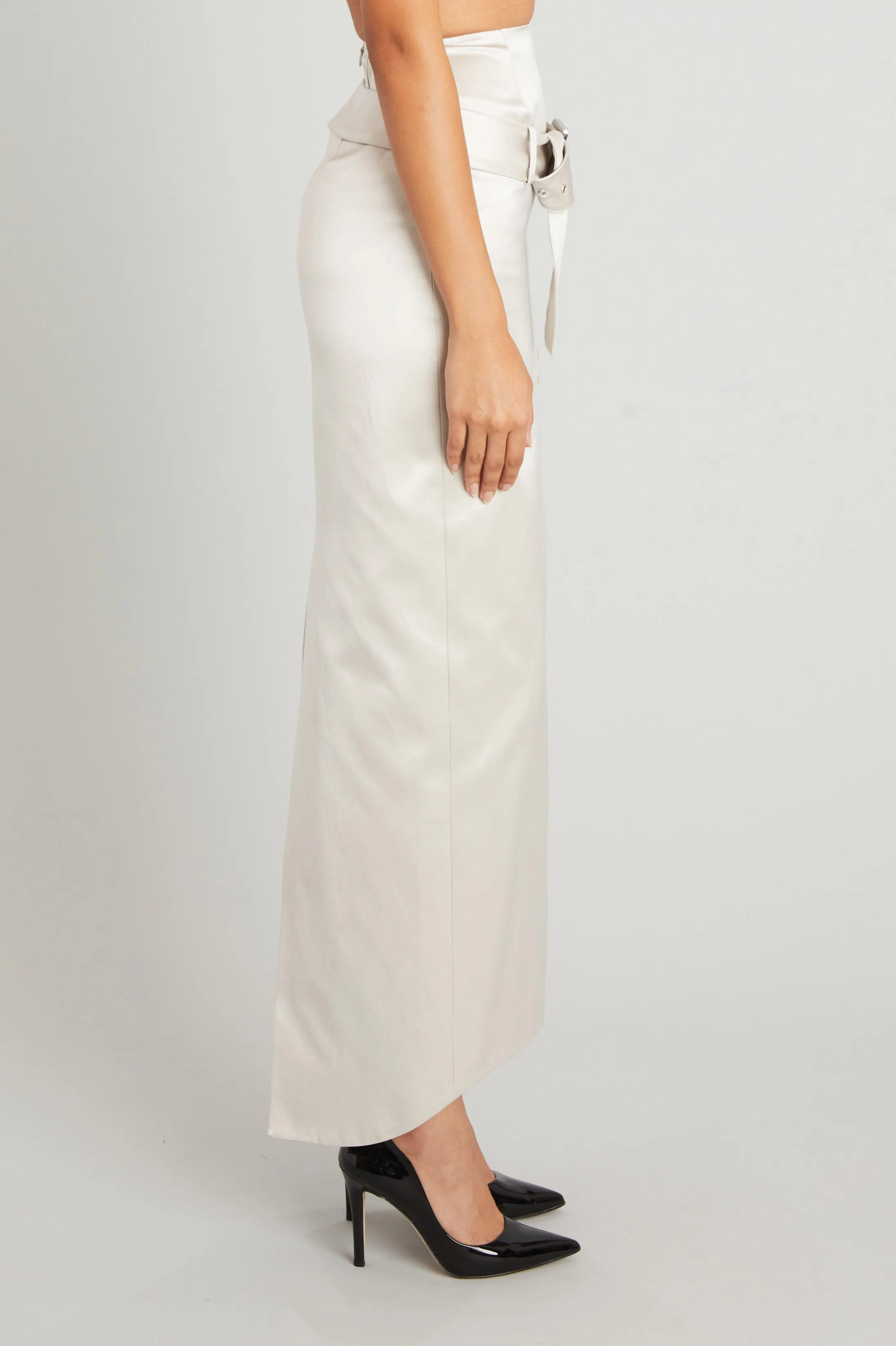 Julie Skirt in Silver Satin sold by Wiederhoeft product image thumbnail 3