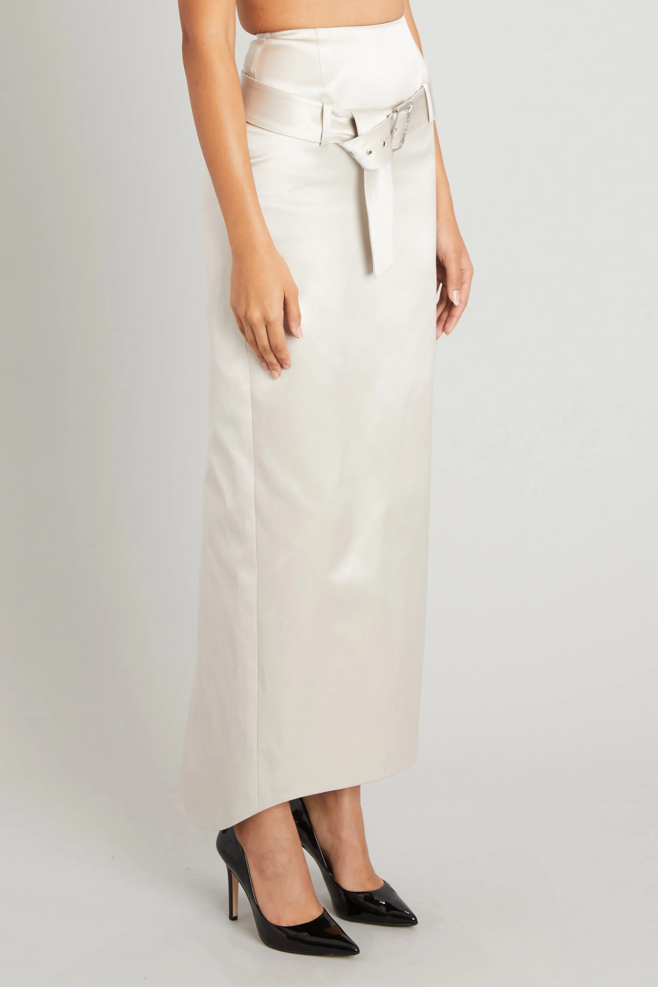 Julie Skirt in Silver Satin sold by Wiederhoeft product image thumbnail 2