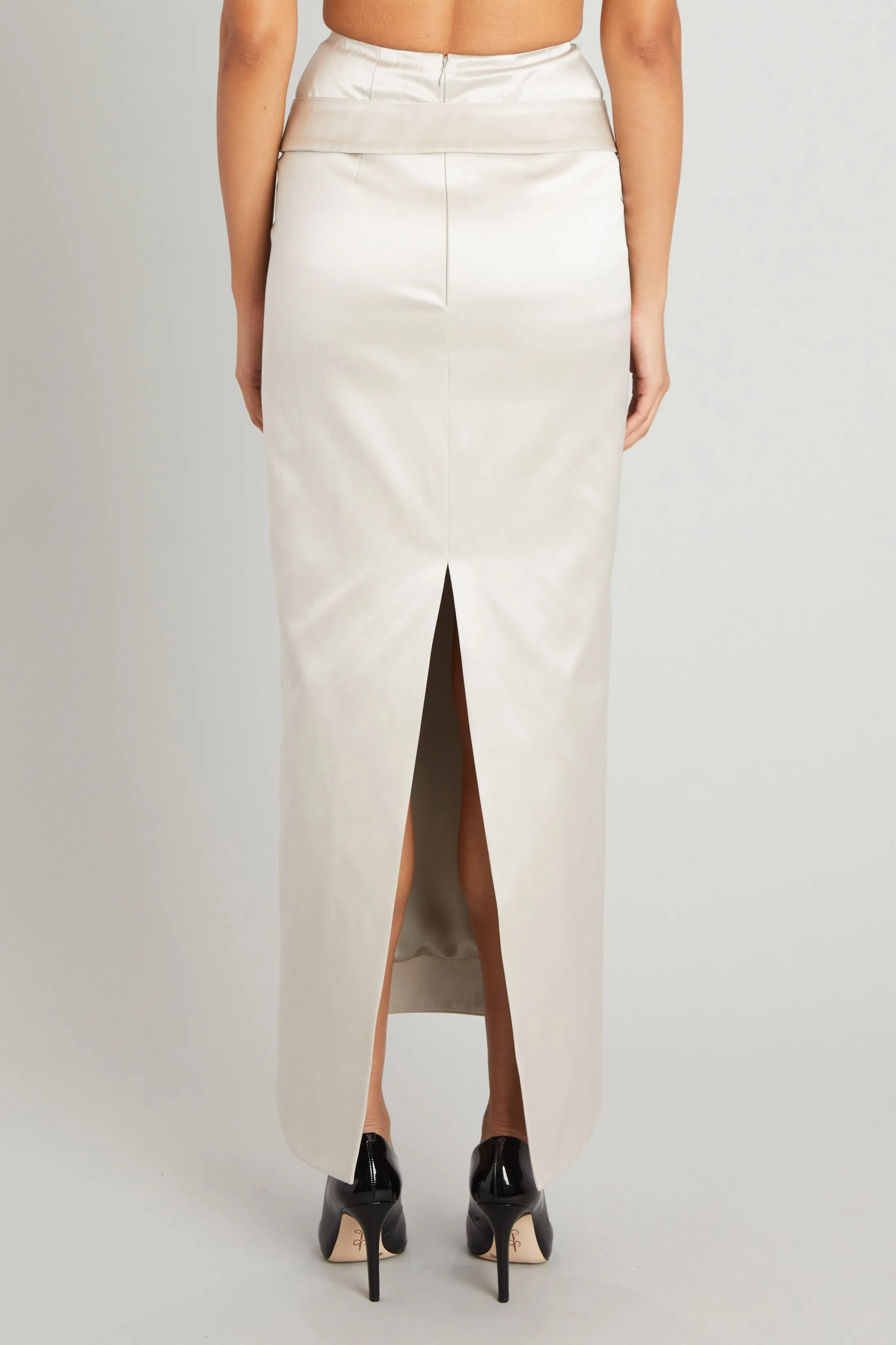 Julie Skirt in Silver Satin sold by Wiederhoeft product image thumbnail 4