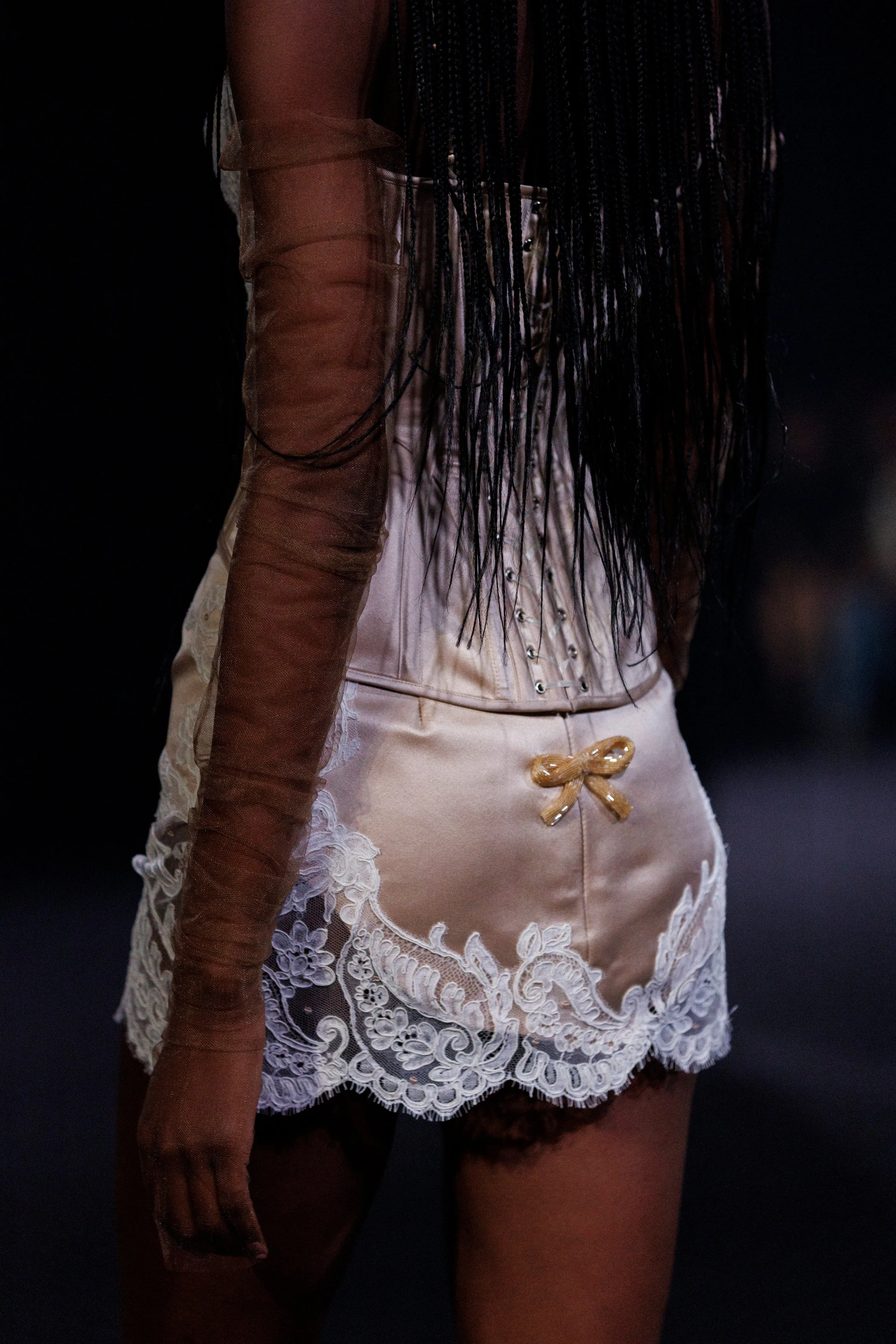 Champagne Mini Skirt with Paisley Lace sold by Wiederhoeft product image thumbnail 5