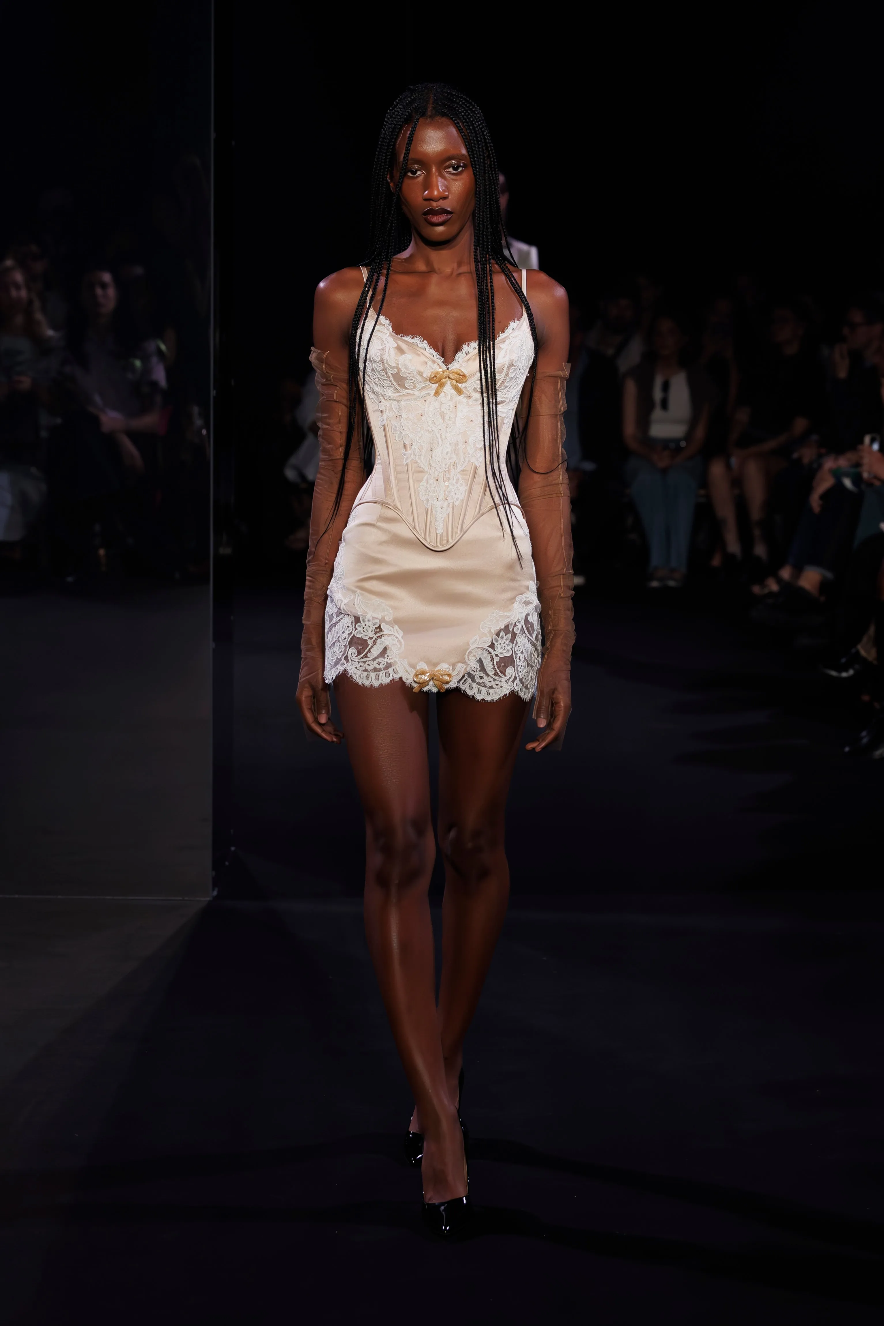 Champagne Mini Skirt with Paisley Lace sold by Wiederhoeft product image thumbnail 4