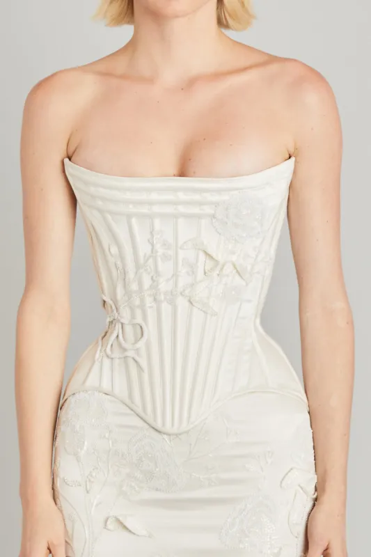 Wasp Corset with Carnation Embroidery sold by Wiederhoeft