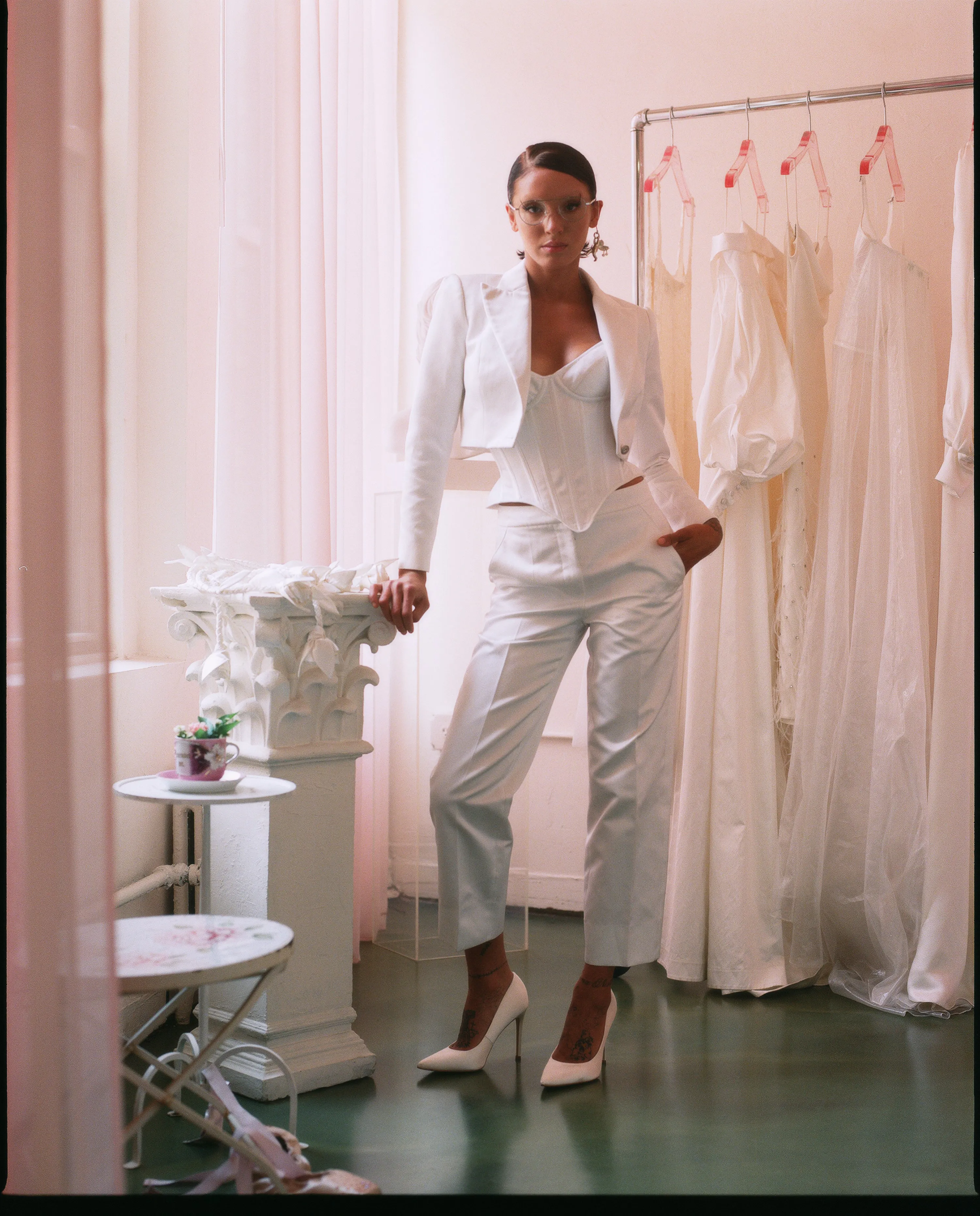 Cropped Jacket in Matte Satin sold by Wiederhoeft product image thumbnail 2