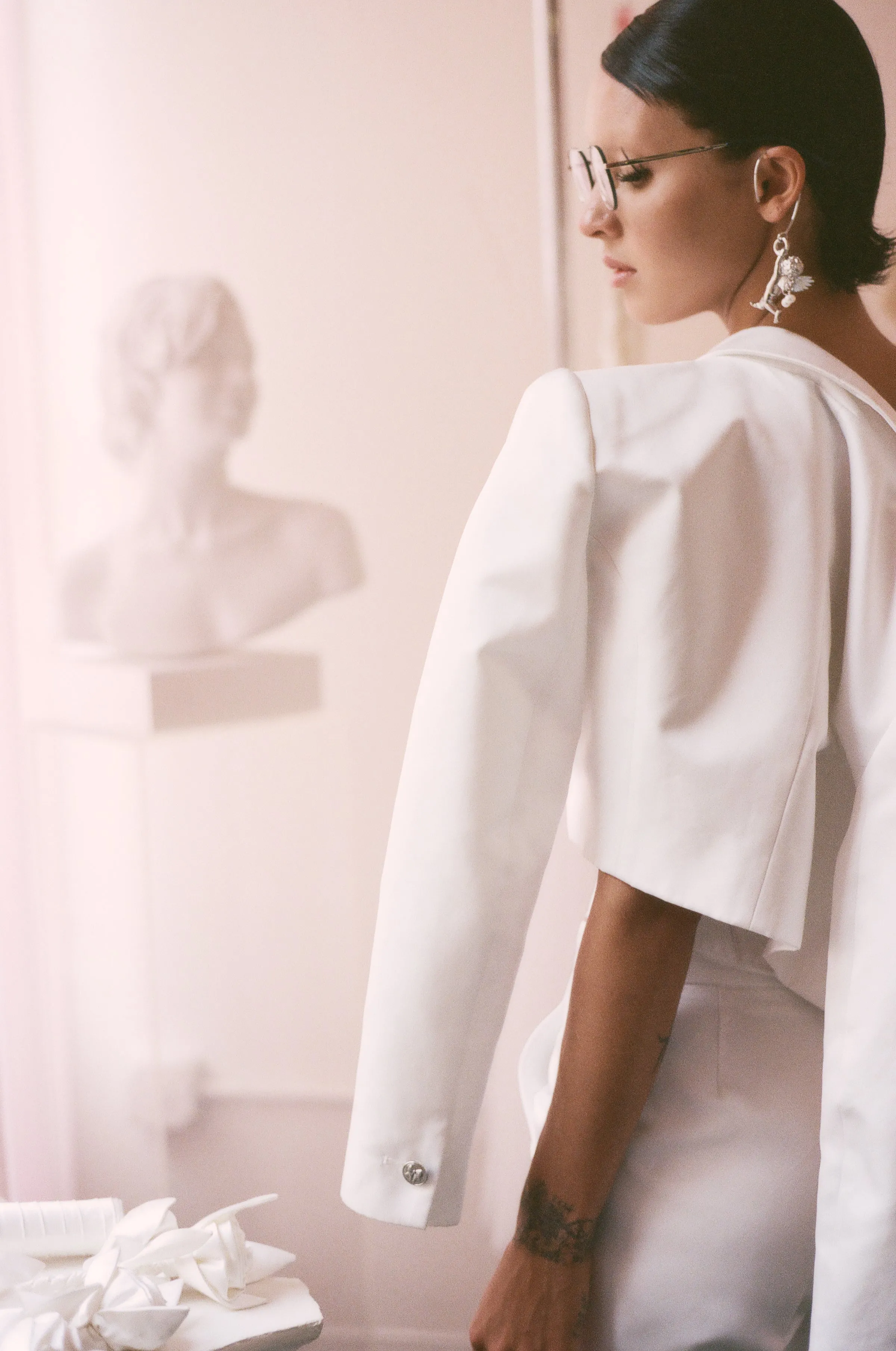 Cropped Jacket in Matte Satin sold by Wiederhoeft product image thumbnail 3