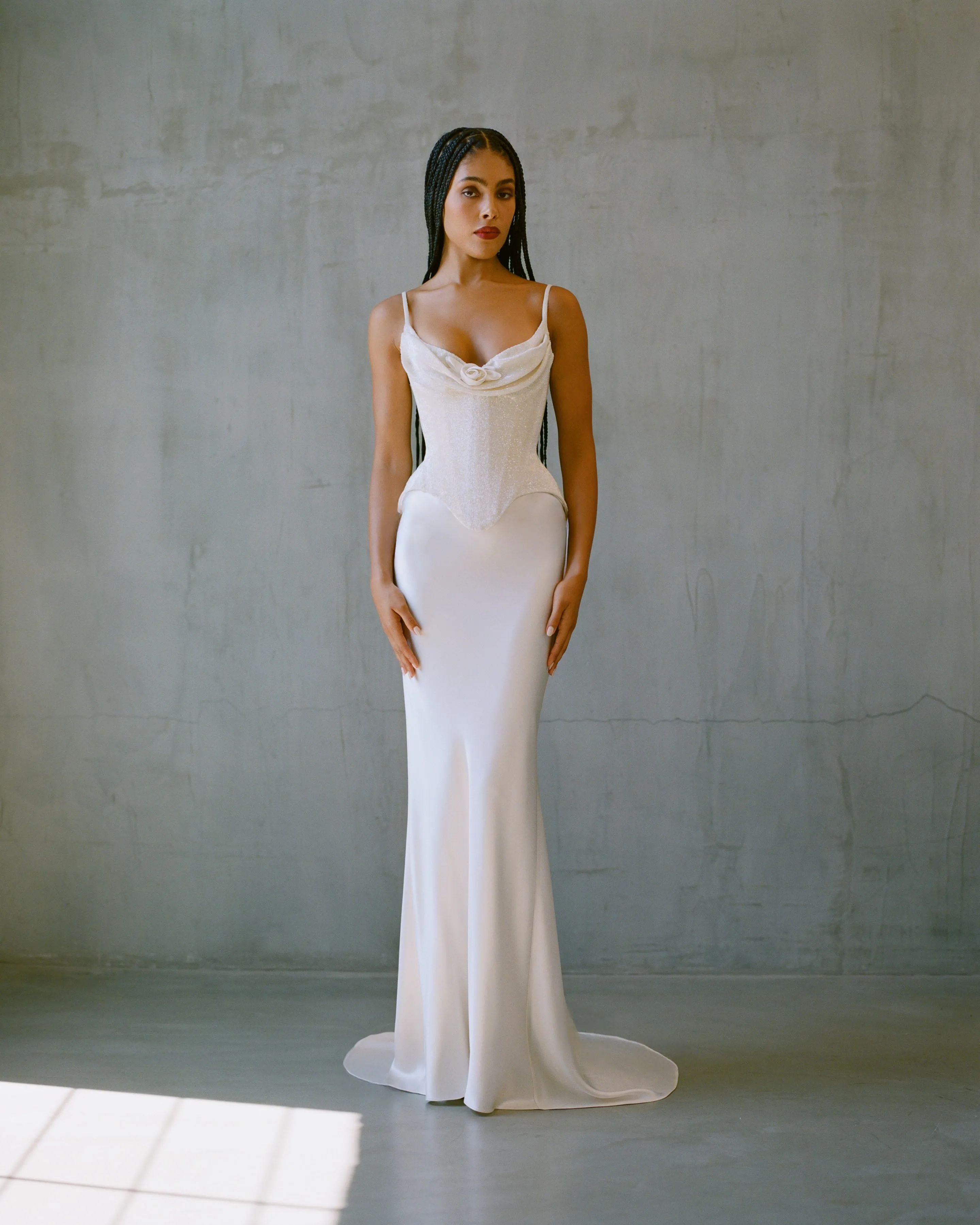 Gallery Skirt in Off-White Crepe Back Satin sold by Wiederhoeft product image thumbnail 5
