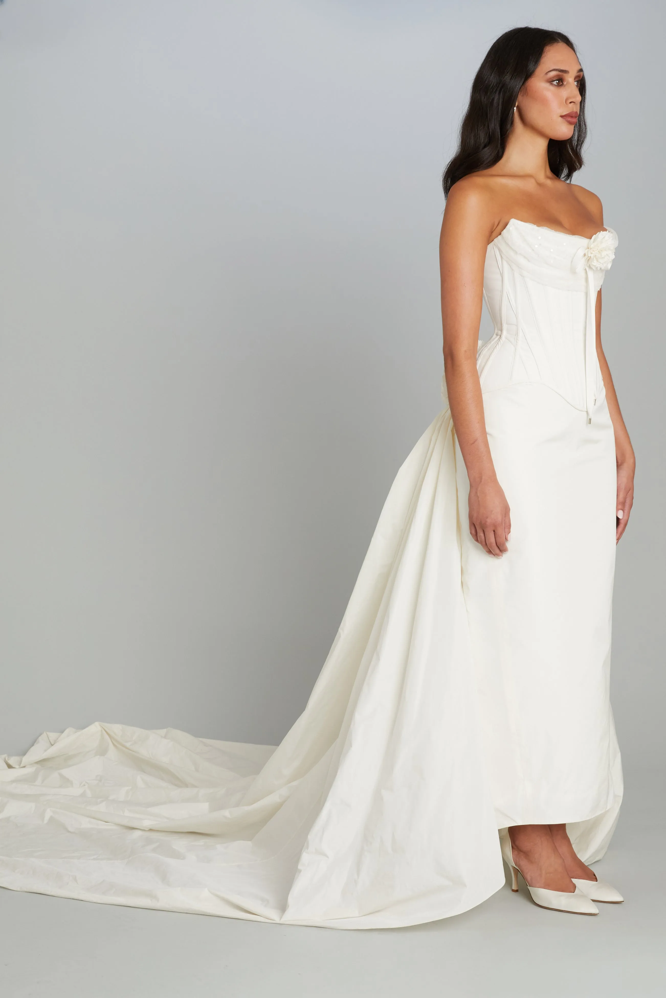 Ophelia Skirt in White Taffeta sold by Wiederhoeft product image thumbnail 2