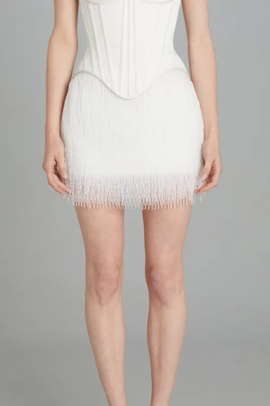 Crystal Fringe Mini Skirt sold by Wiederhoeft