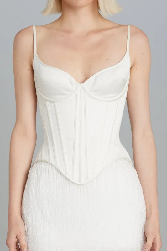 Salon Corset in Matte Satin sold by Wiederhoeft