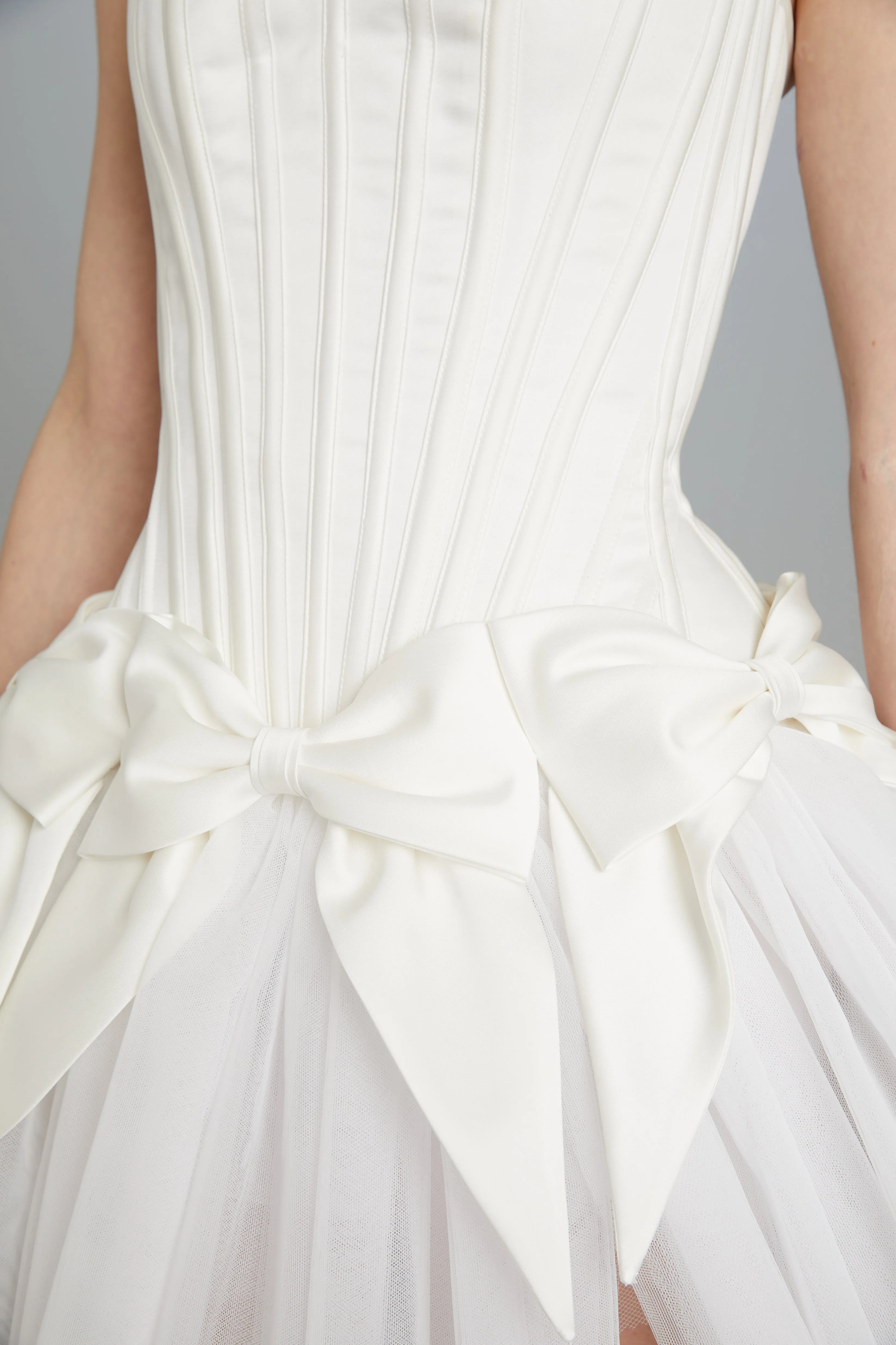 Bow Mini Skirt in Matte Satin sold by Wiederhoeft product image thumbnail 5