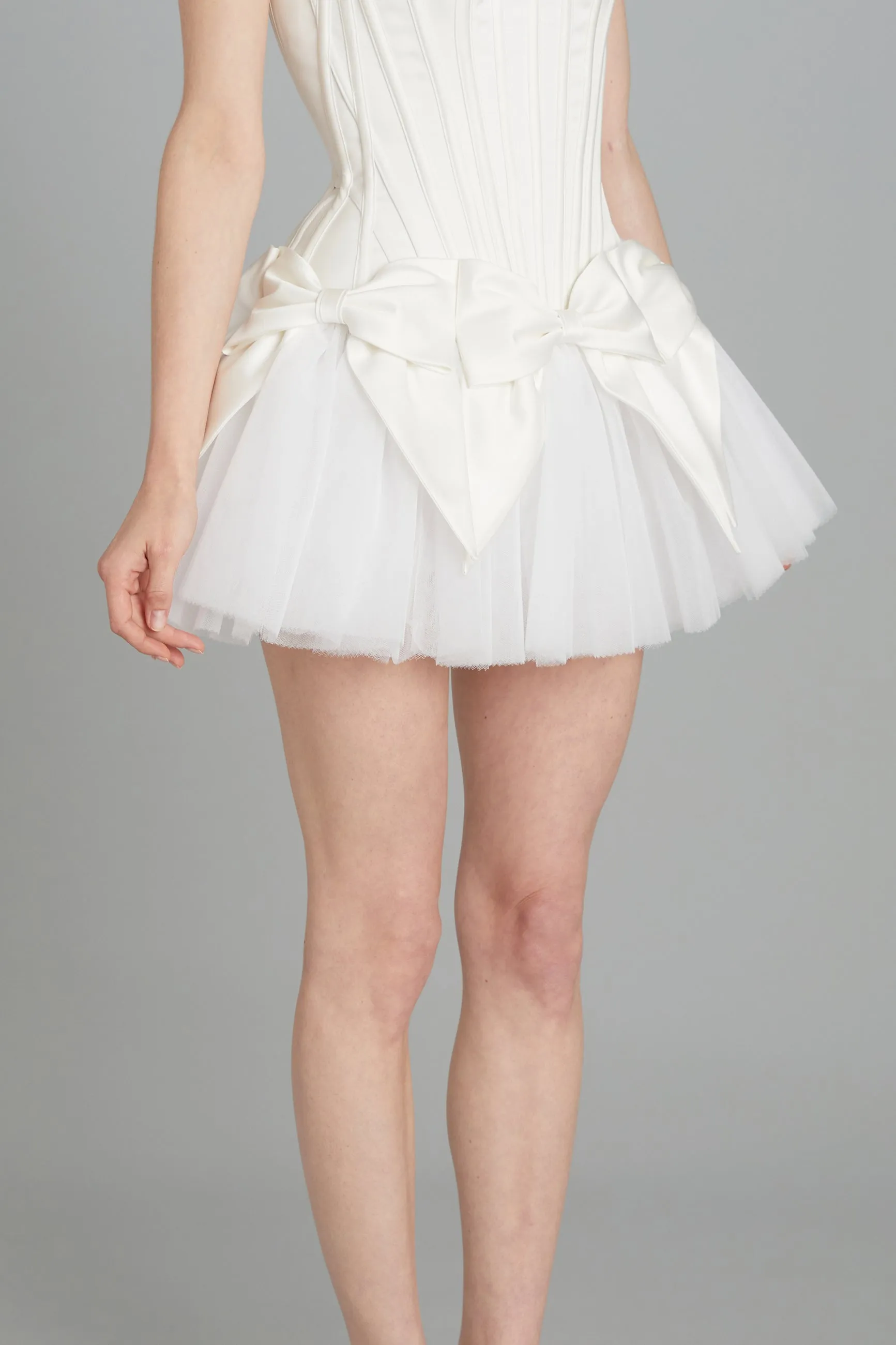Bow Mini Skirt in Matte Satin sold by Wiederhoeft product image thumbnail 2