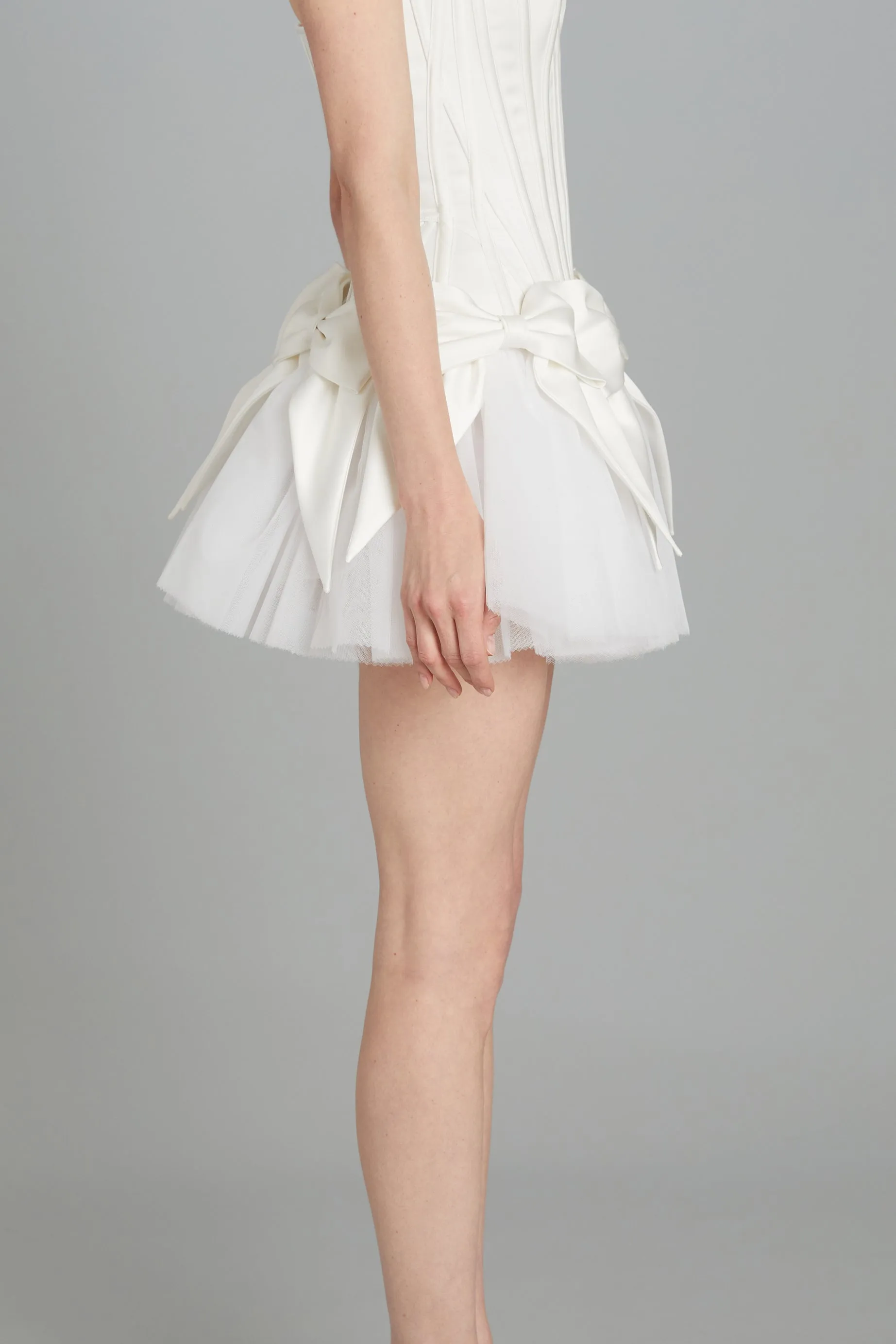 Bow Mini Skirt in Matte Satin sold by Wiederhoeft product image thumbnail 3