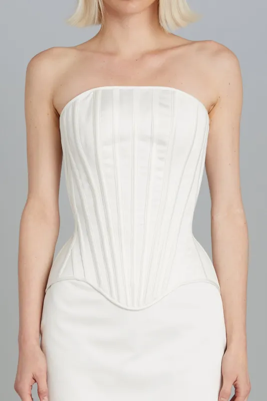 Julie Corset in Matte Satin sold by Wiederhoeft