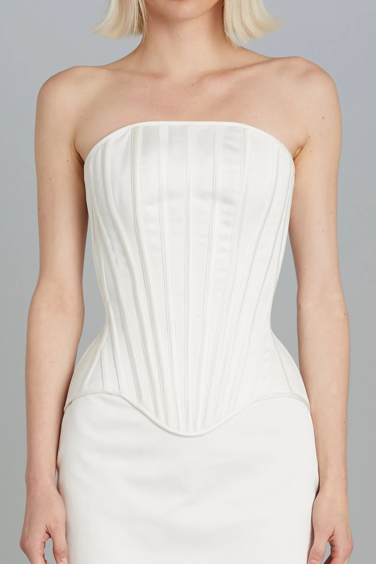 Julie Corset in Matte Satin sold by Wiederhoeft