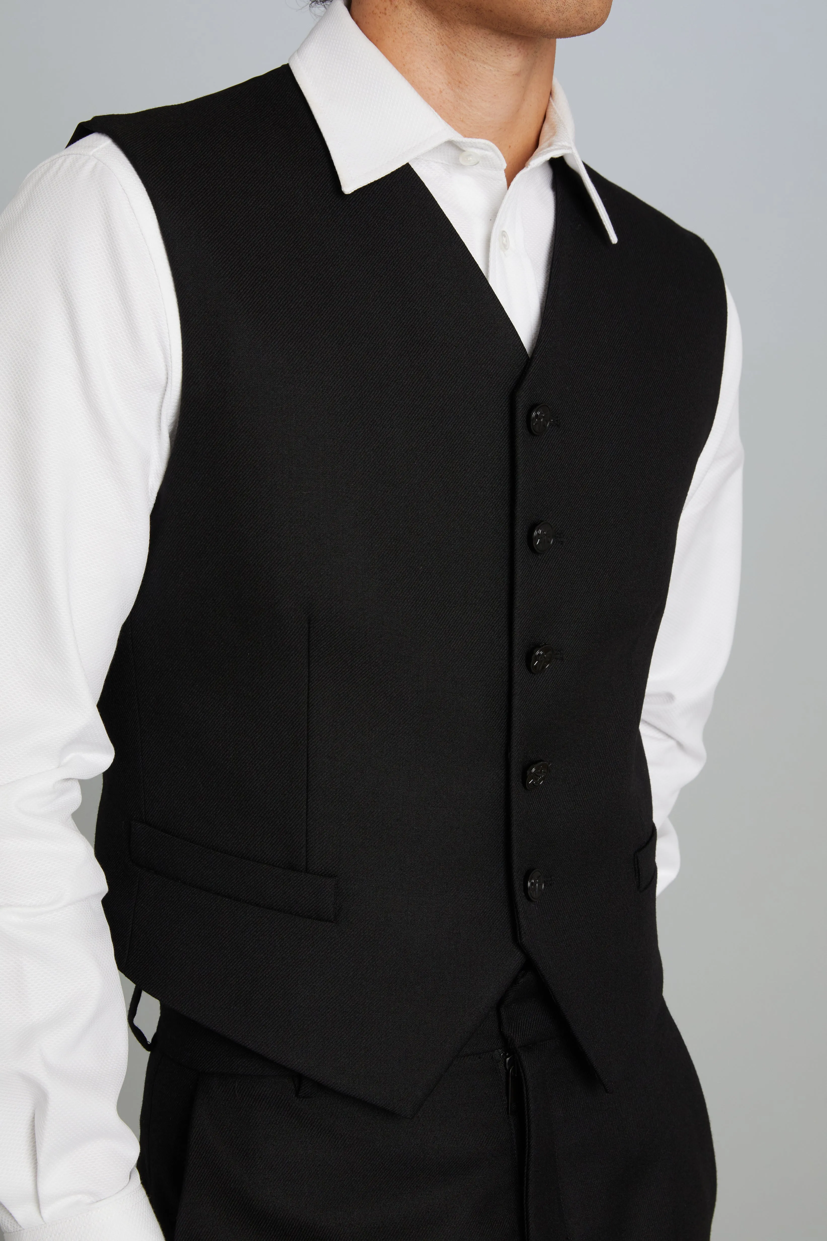Vest in Black Wool Twill sold by Wiederhoeft product image thumbnail 5
