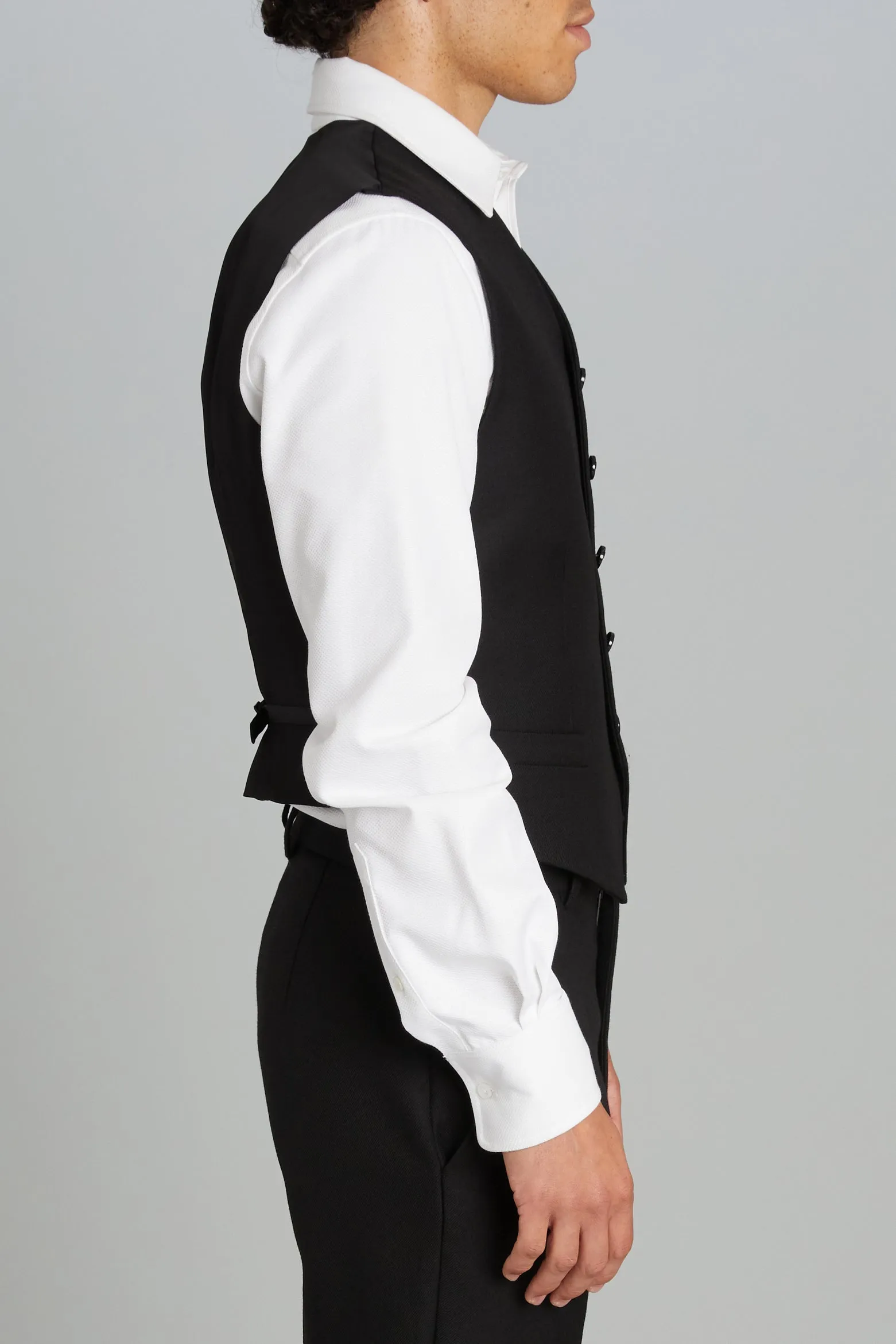 Vest in Black Wool Twill sold by Wiederhoeft product image thumbnail 3
