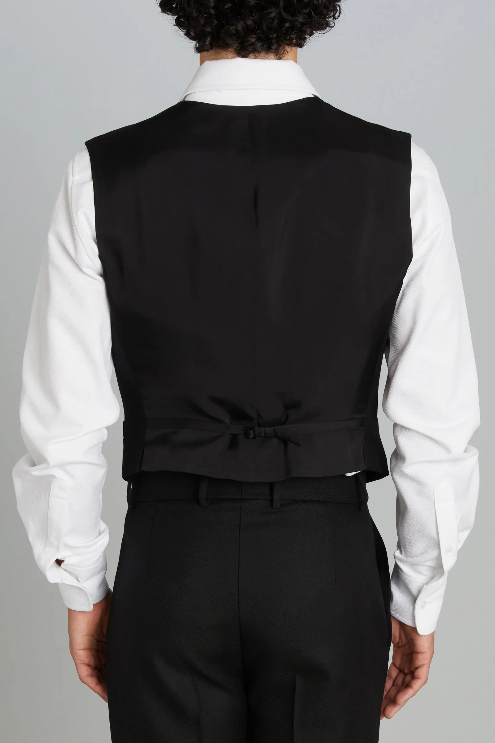 Vest in Black Wool Twill sold by Wiederhoeft product image thumbnail 4