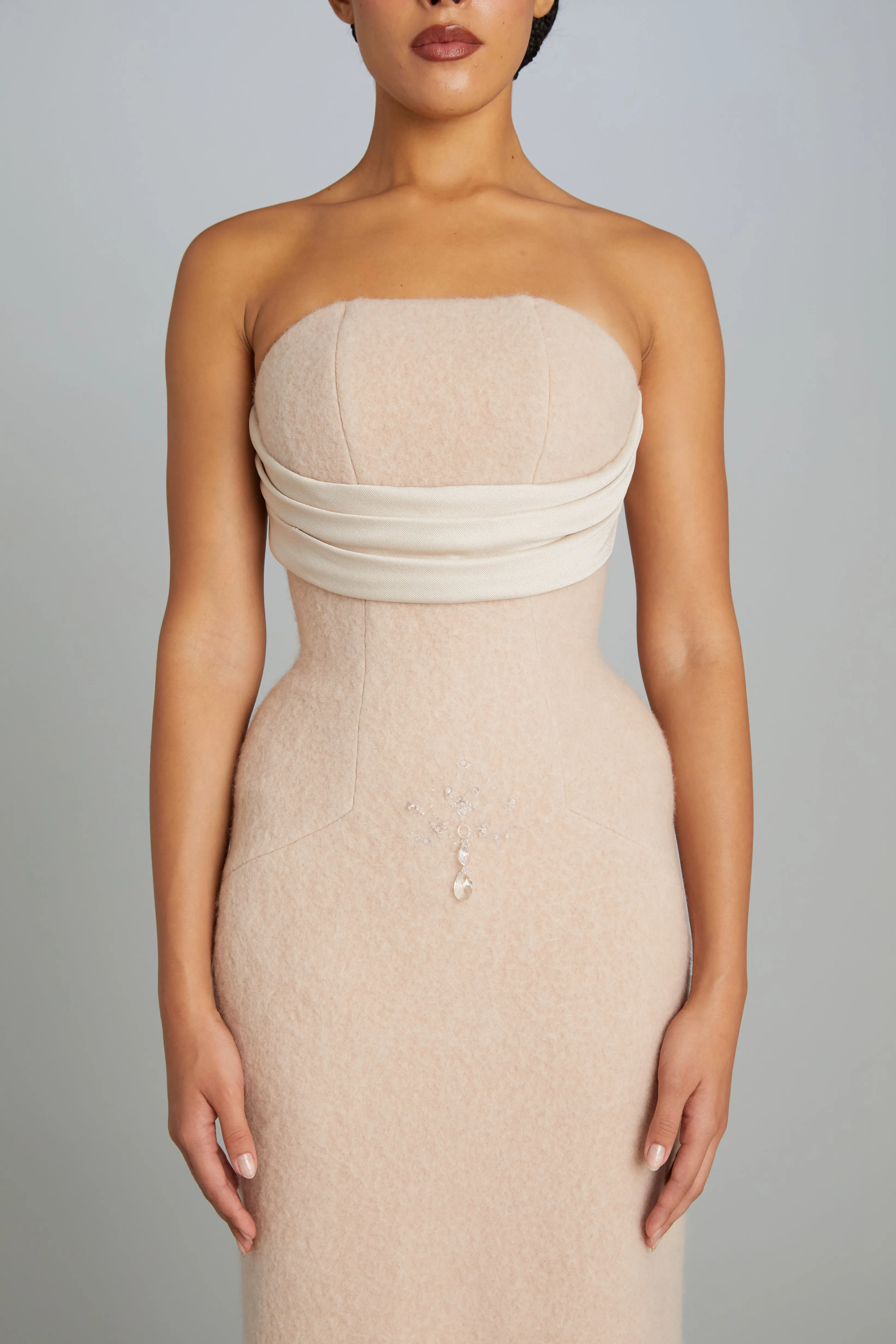 Historian Gown in Blush Wool sold by Wiederhoeft product image thumbnail 5