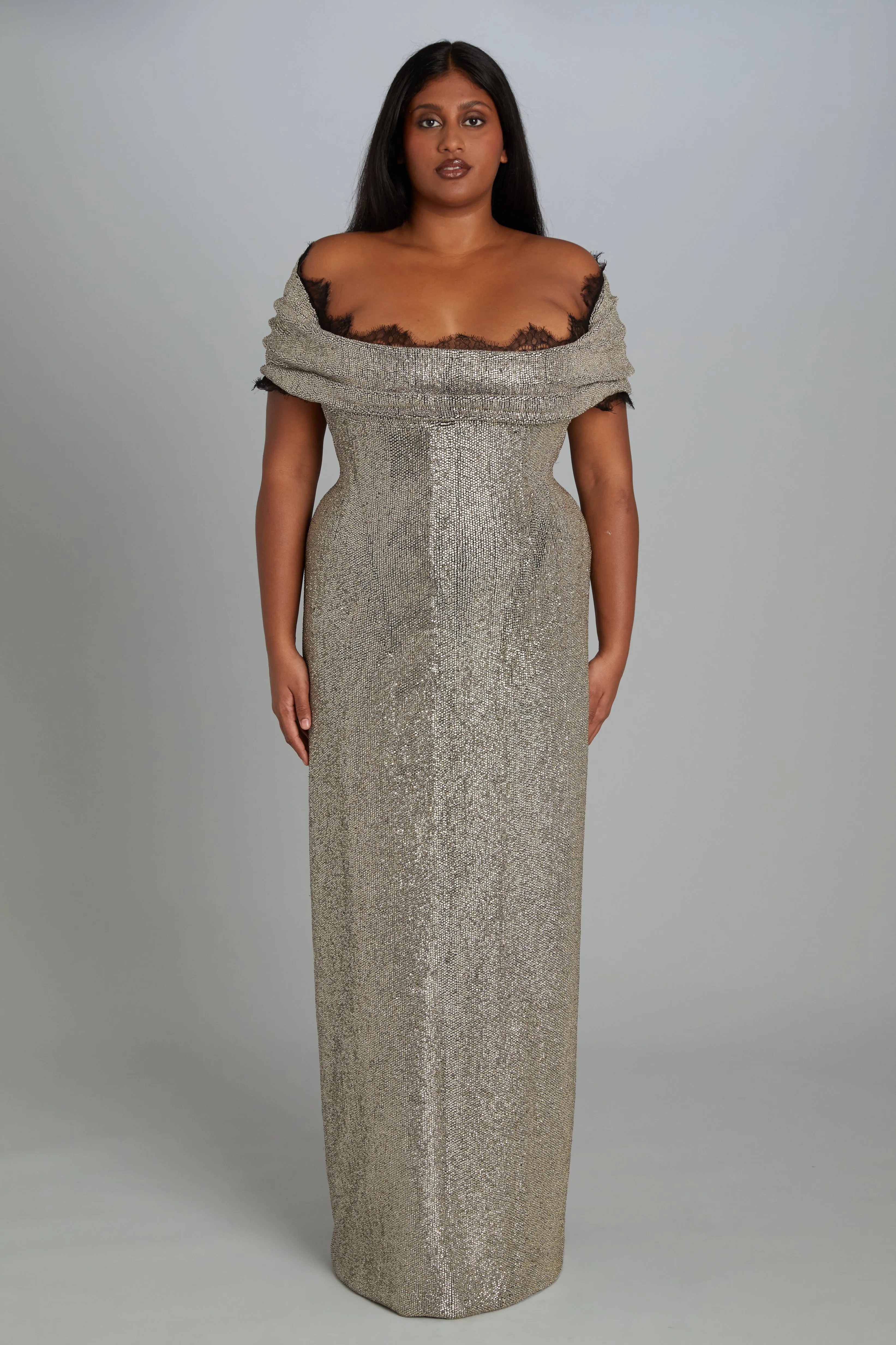Ivy Gown in Rose Montee Crystals sold by Wiederhoeft