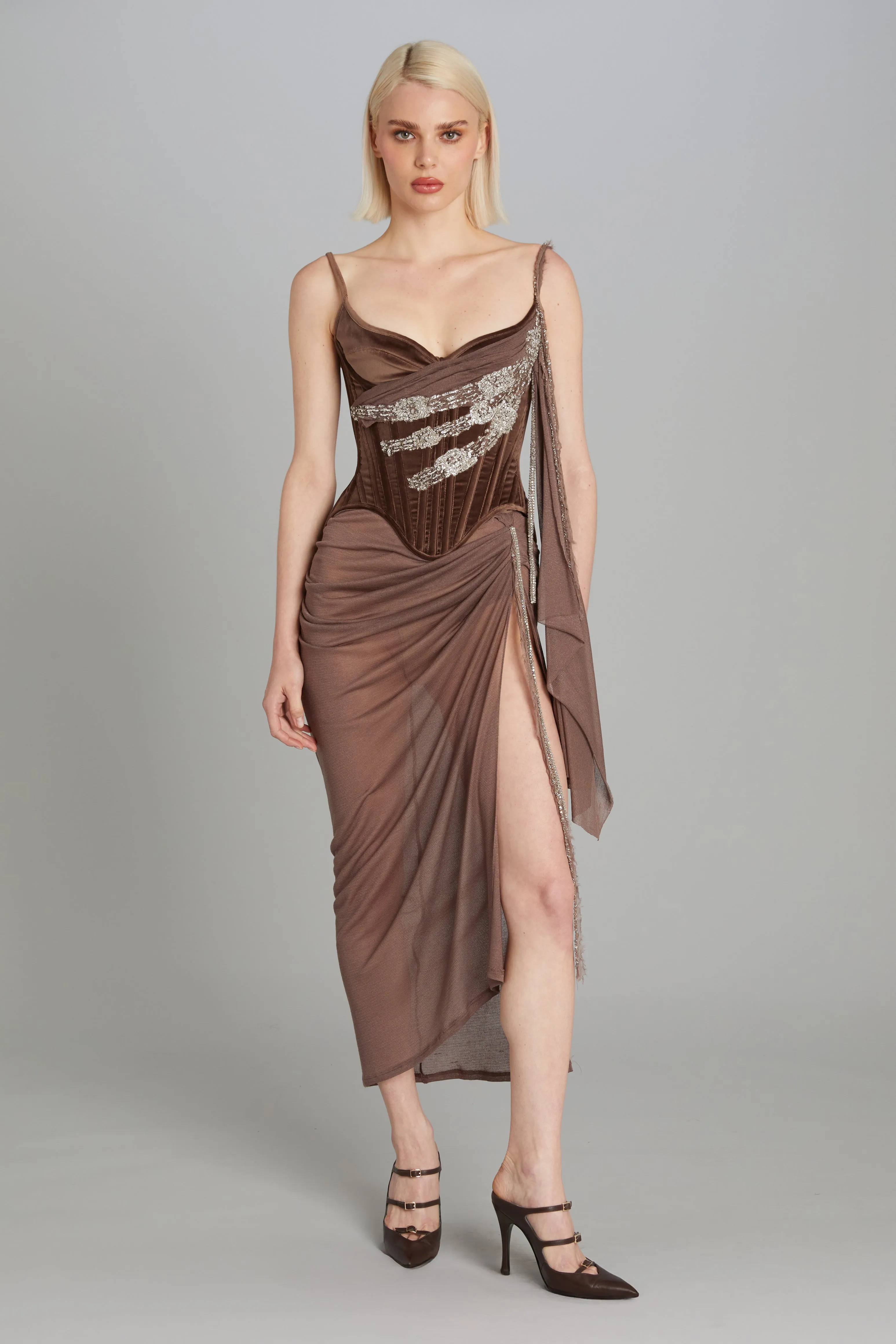 Draped Skirt in Mesh sold by Wiederhoeft product image thumbnail 5