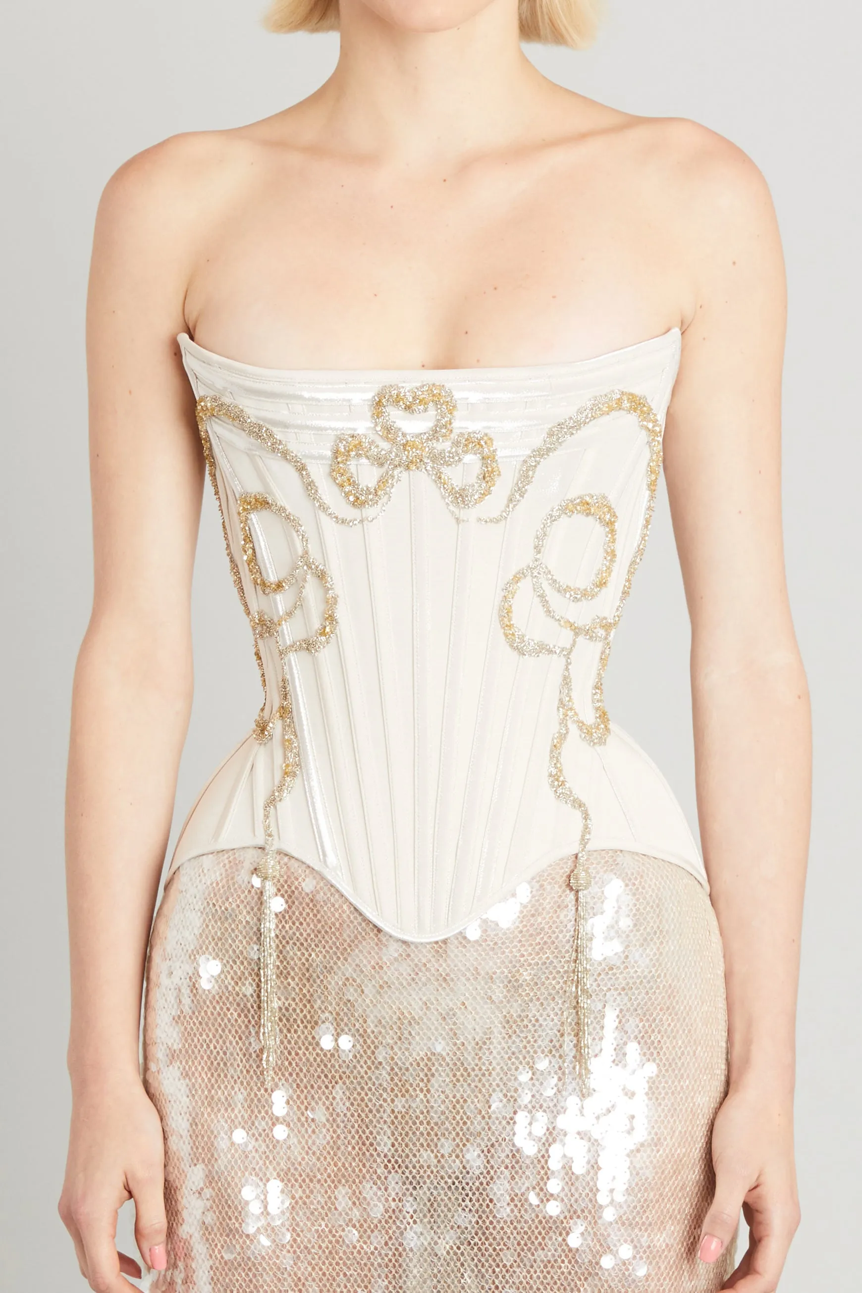 Wasp Corset with Bow Embroidery sold by Wiederhoeft