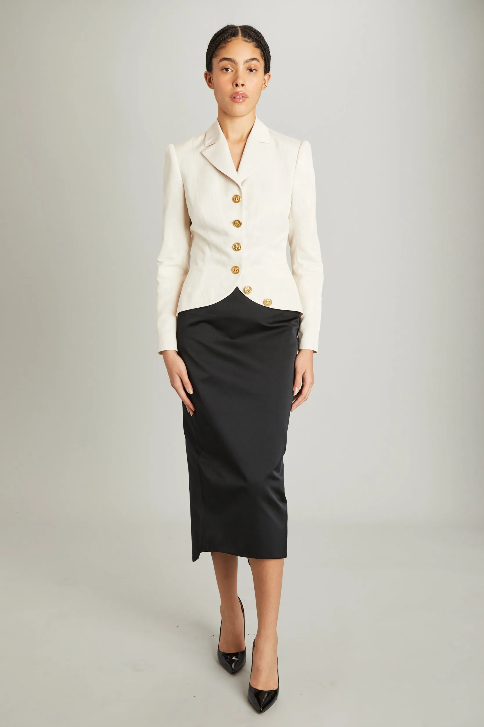 Salon Jacket in Ivory Moire sold by Wiederhoeft product image thumbnail 2