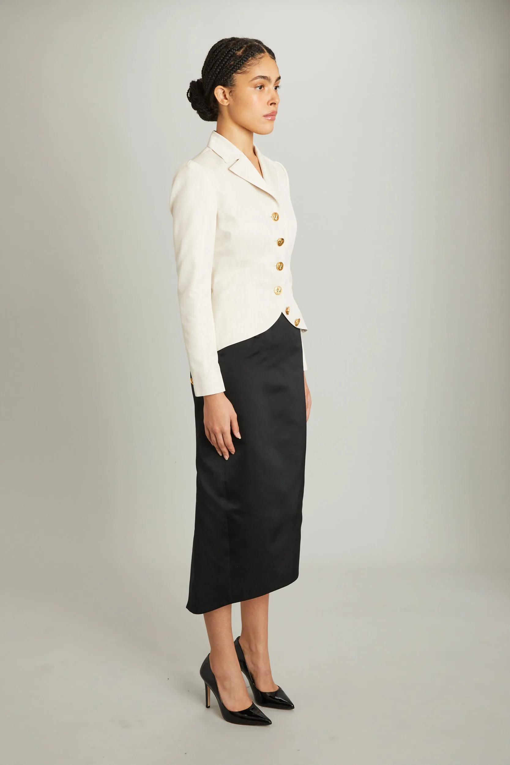 Salon Jacket in Ivory Moire sold by Wiederhoeft product image thumbnail 3