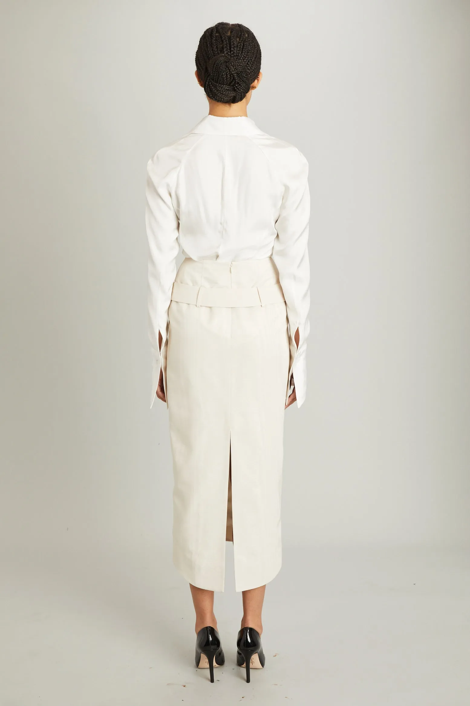 Salon Skirt in Ivory Moire sold by Wiederhoeft product image thumbnail 3