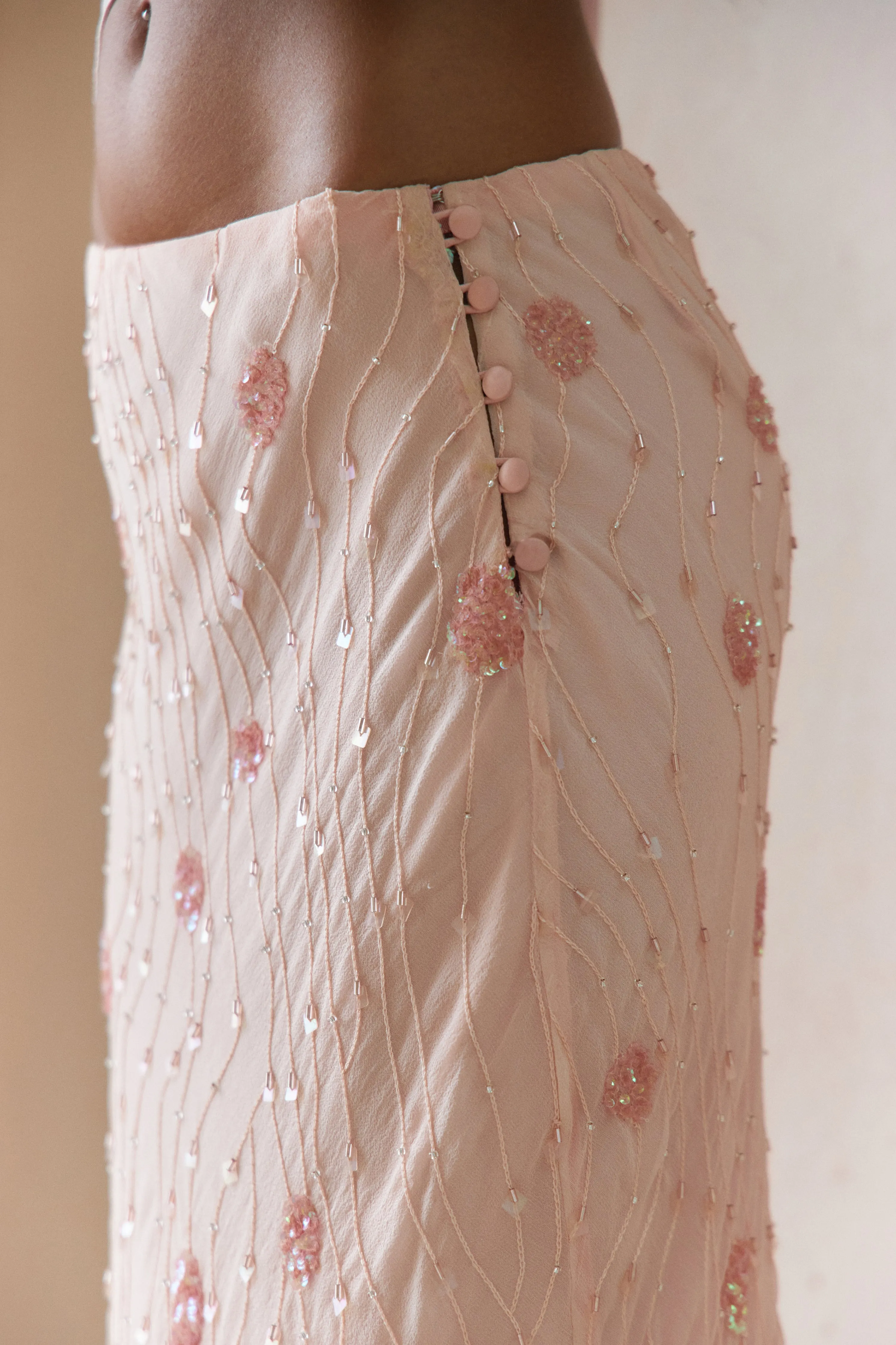 Beaded Skirt in Pink sold by Mirror Palais product image thumbnail 5